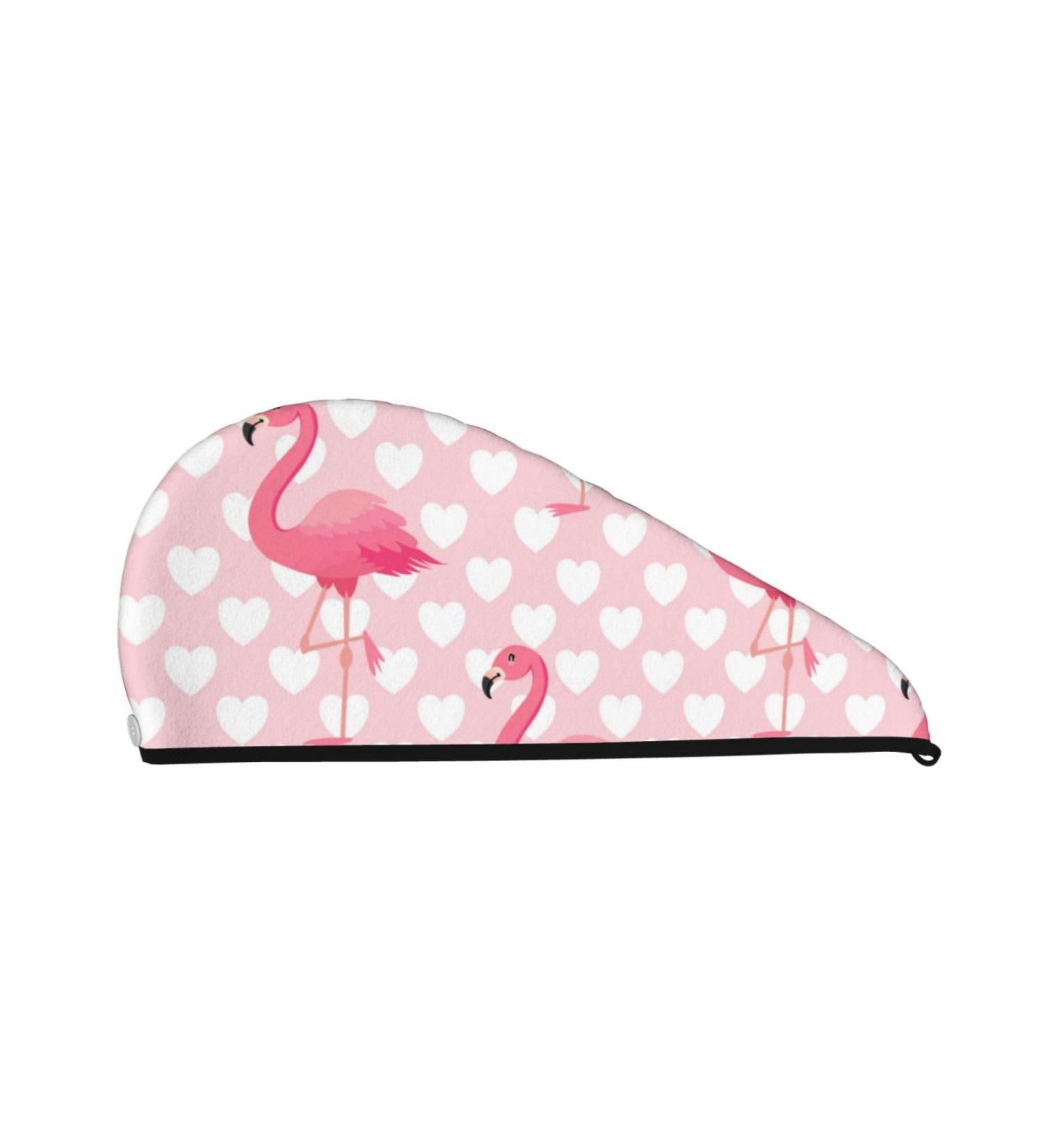 Microfiber Hair Drying Cap - Cute Flamingo Towel Wrap for Quick Drying Thick & Curly Hair - Buy Online on GoSupps.com