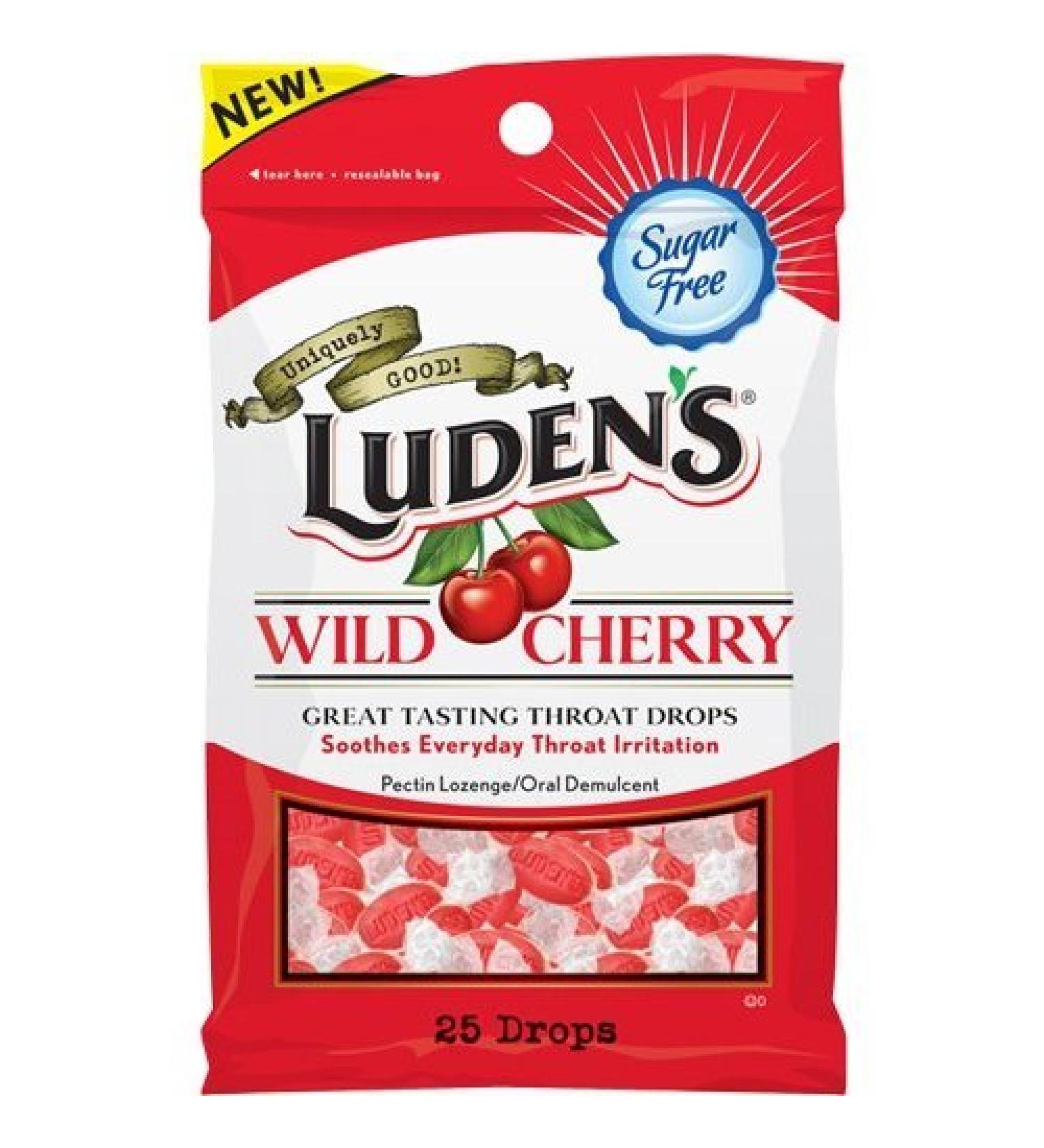 LUDEN Cough Drop SF Wild Cherry 25EA