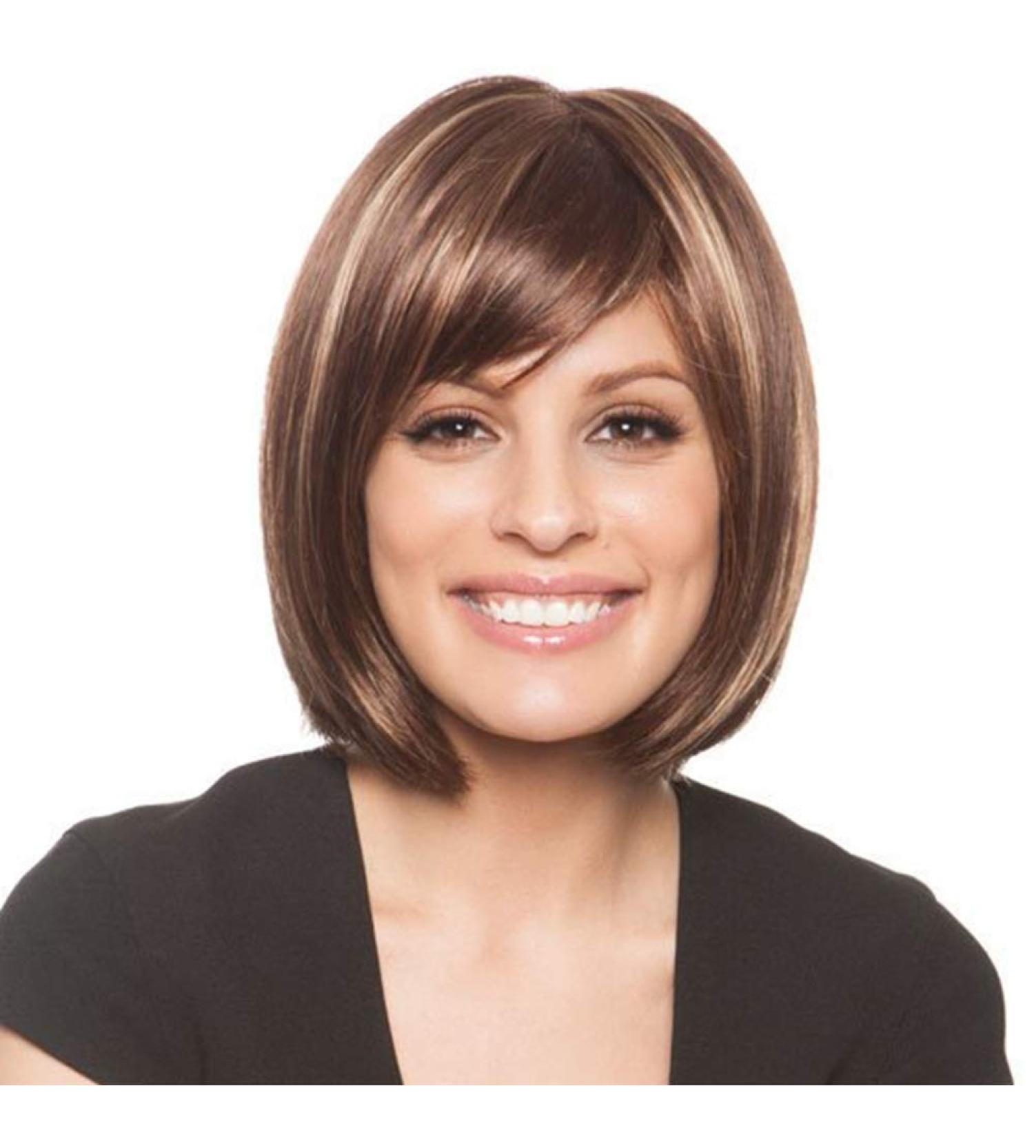 Shop Ombre Brown Blonde Short Hair Wig for Women | Natural Full Wig with Wig Net - International Shipping Available - Buy Online on GoSupps.com