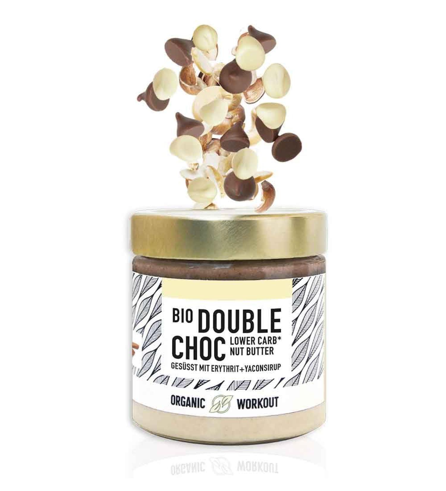 Organic Double-Choc Nussmus | Vegan Nut Nougat Cream | Cashew Hazelnut | Low Carb | Sugar-Free | Erythritol Sweetened | 190g - Buy Online on GoSupps.com