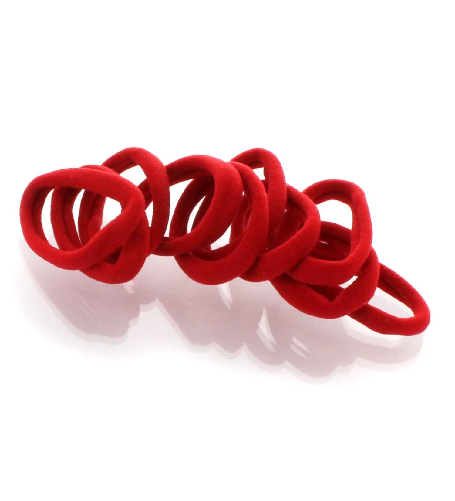 My Lello Girls Small Premium Ponytail Holder Seamless Hair Bands Red 20pcs - Pack of 20 Red Elastic Bands - Buy Online on GoSupps.com