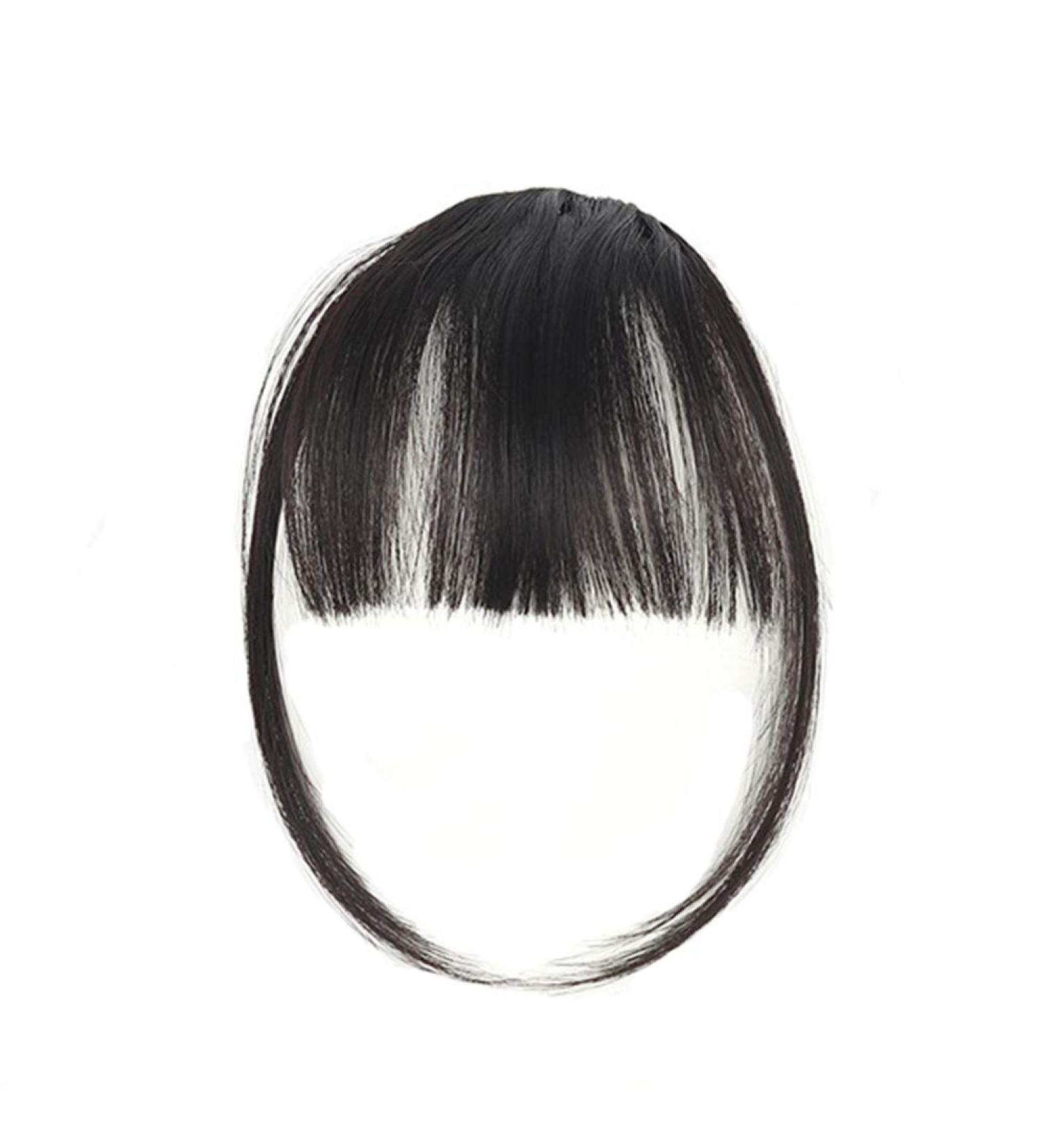 Natural Synthetic Hair Flat Bangs/Fringe Mini Hair Bangs Fashion one Clip-in Hair Extension(Natural Black)  - Buy Online on GoSupps.com