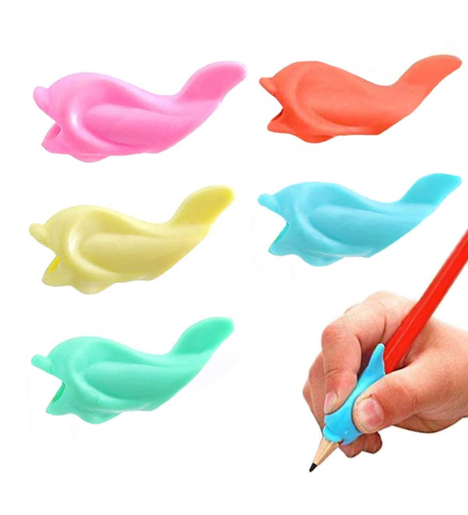 Soft Silicone Ergonomic Pencil Set for Kids - Posture Correction & Writing Aid (5 Pieces) - Buy Online on GoSupps.com