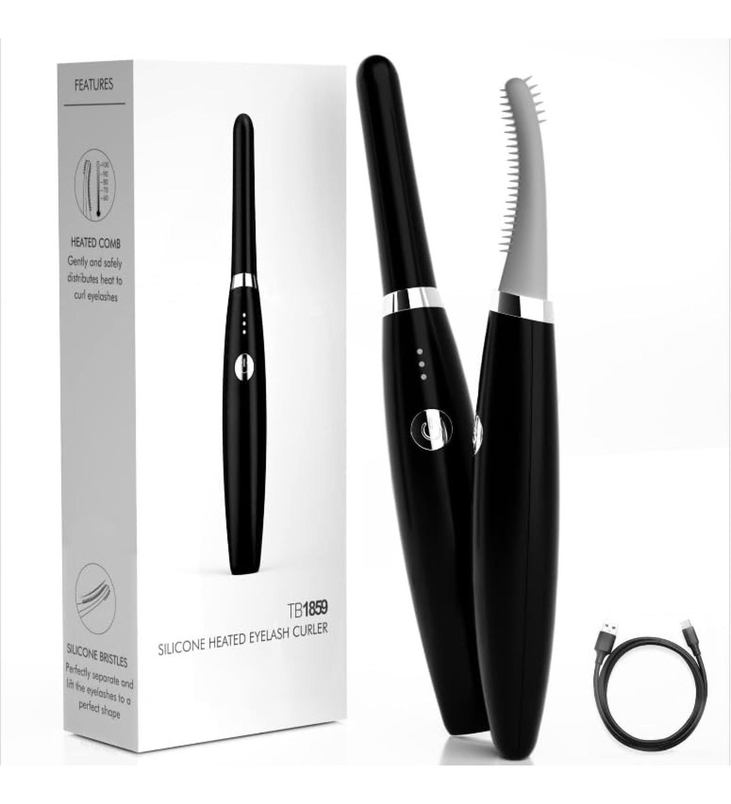 Upgraded Rechargeable Heated Eyelash Curler - 3-Level Temperature Silicone Comb for Pain-Free Natural Curling | International Shipping Available - Buy Online on GoSupps.com