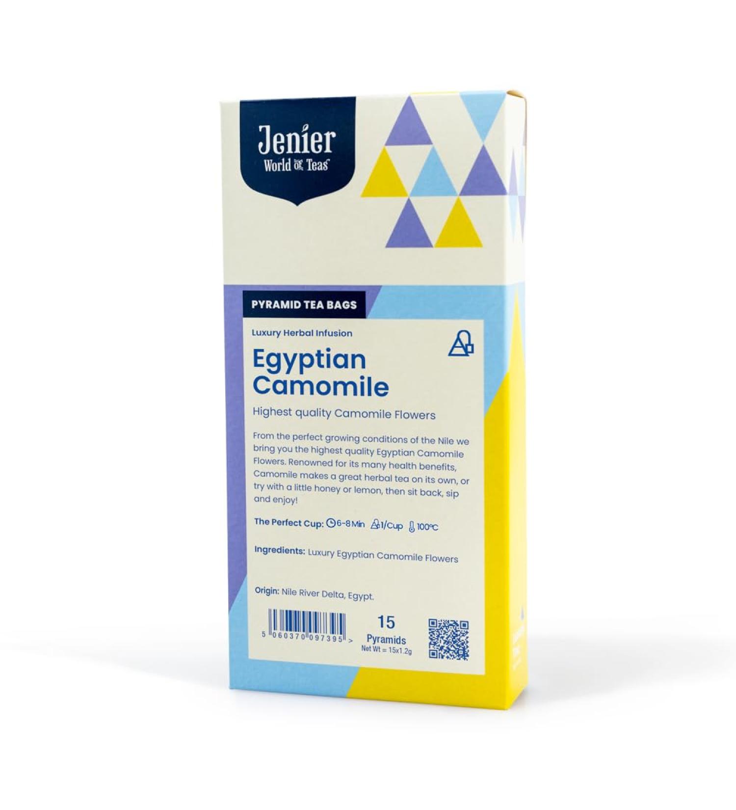 Chamomile Tea - Egyptian Camomile Flowers - 15 Biodegradable Pyramid Tea Bags