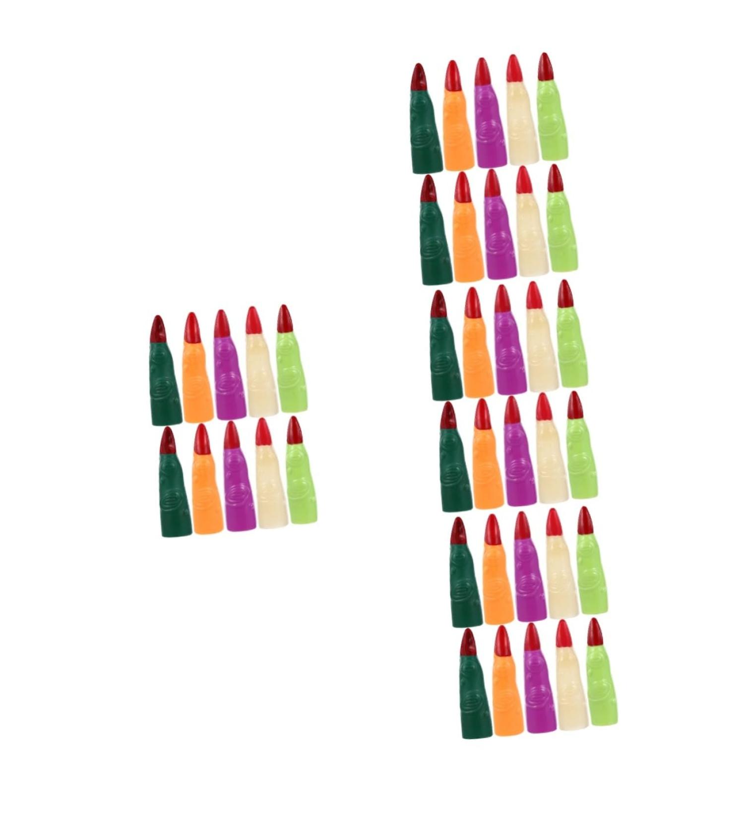 40 pcs fake finger cot vampire finger witch finger claws halloween finger cover Fake Fingers Nail witch finger props scary witches nails makeup toys artificial plastic finger light - Buy Online on GoSupps.com