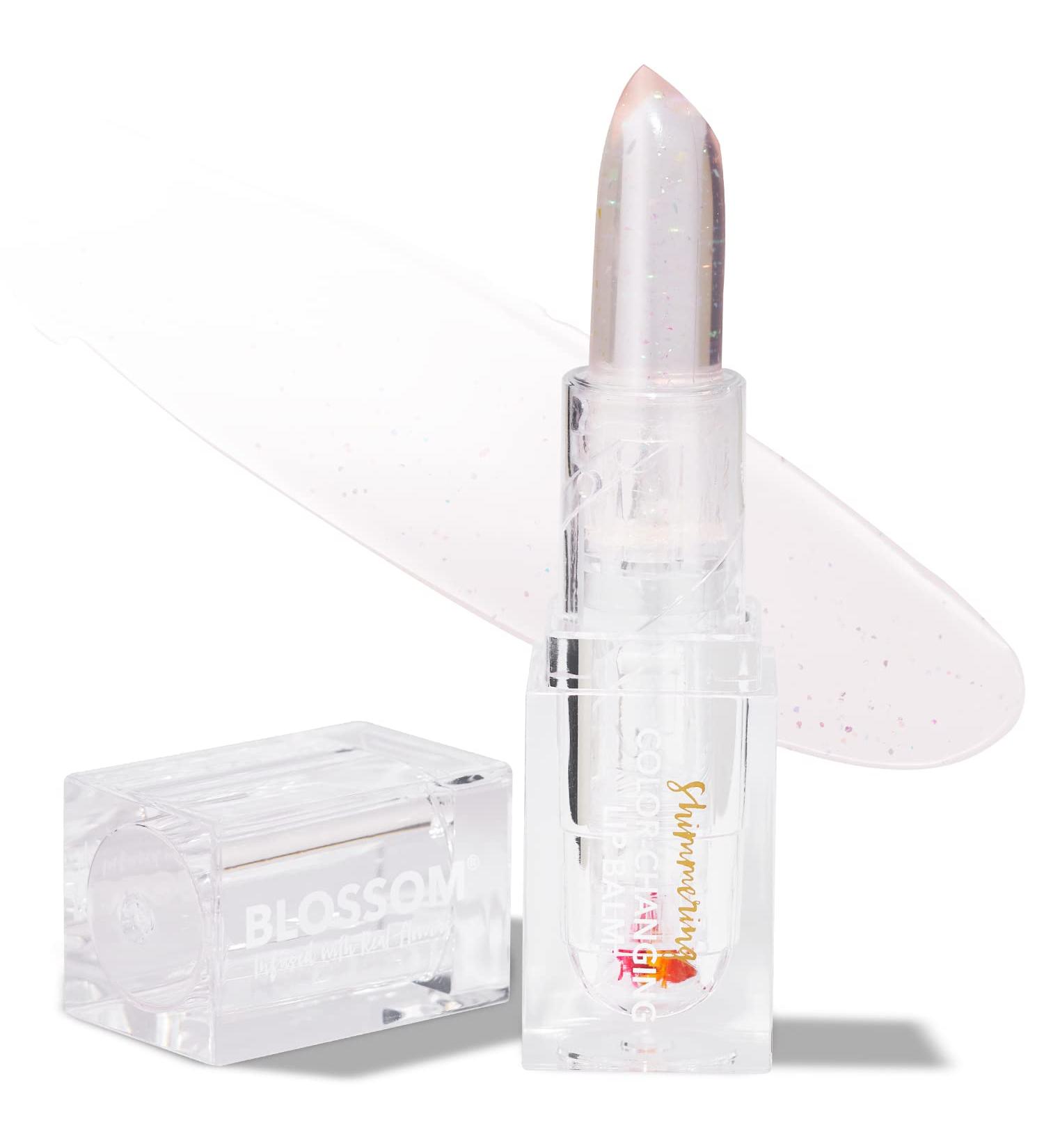 Blossom Lip Gloss Moisturizing pH Lip Balm Strawberry Scented Color Changing Shimmering Lip Stain Tint Infused with Real Flowers 3g Crystal - Buy Online on GoSupps.com