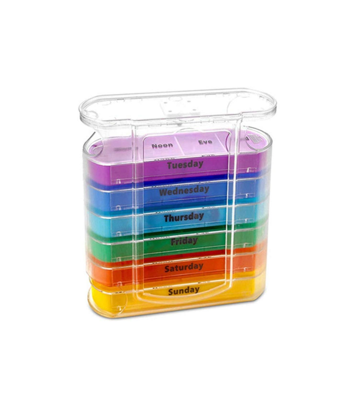 Stackable Medication Organizer for Travel - 28 Compartments for Fish Oil & Daily Doses | HOM - Buy Online on GoSupps.com