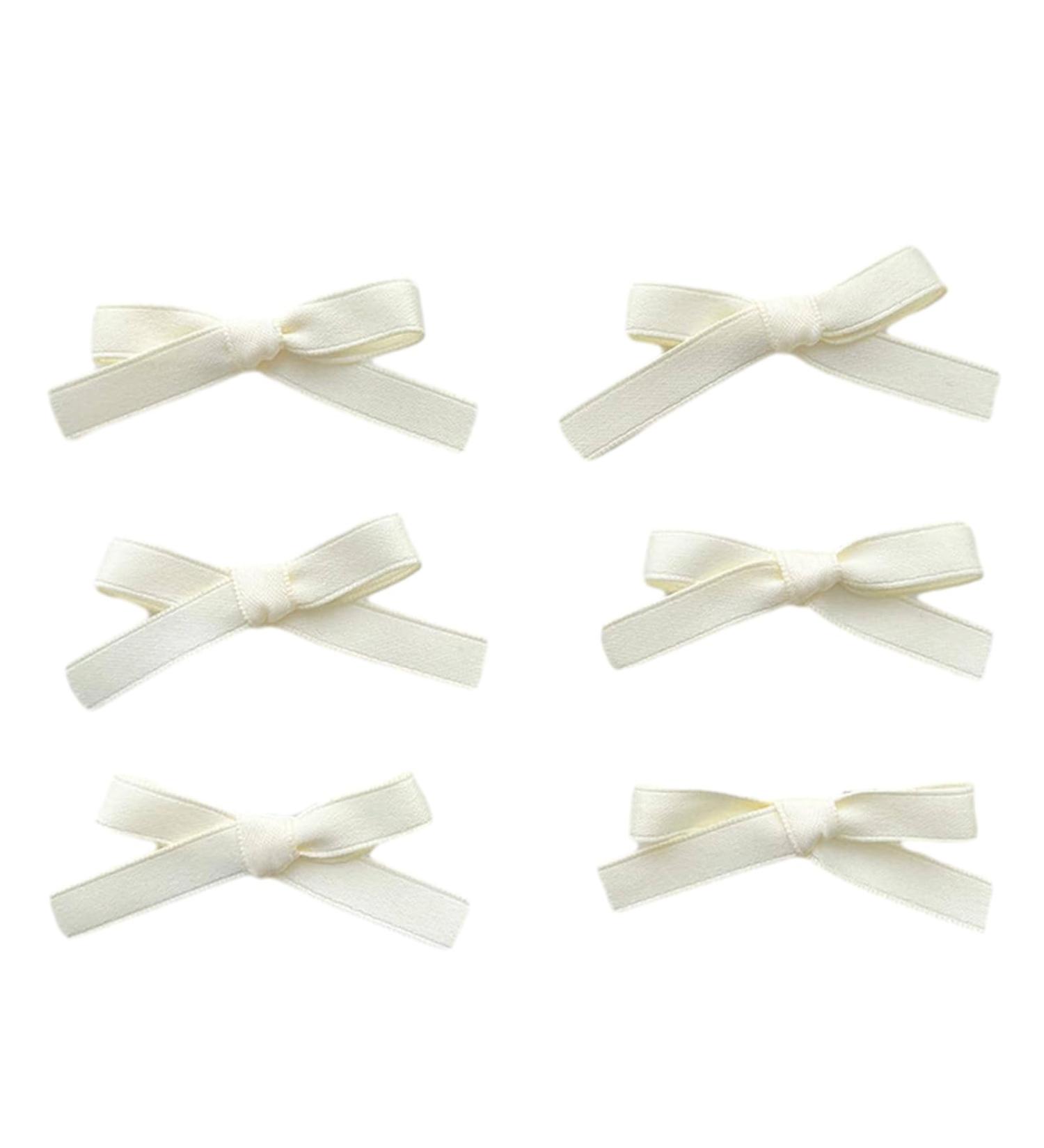 Muloo 6pieces Mini Bowknot Shape Hairpins Hot Girls Ribbon Bowknot Hair Clip Makeup Hair Clip for Woman Ponytail Hair Clip Beige - Buy Online on GoSupps.com