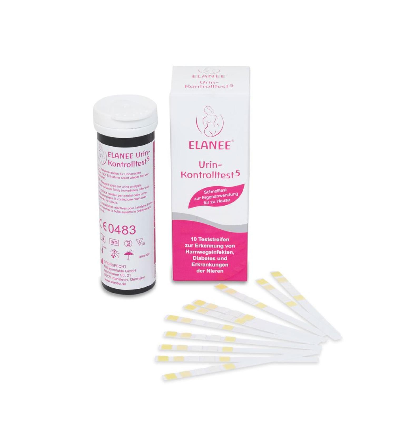 ELANEE Urine Control Test Strips - 10 Test Strips for Urinary Tract Infection Detection | Reliable Color Scale Fast Shipping Internationally - Buy Online on GoSupps.com