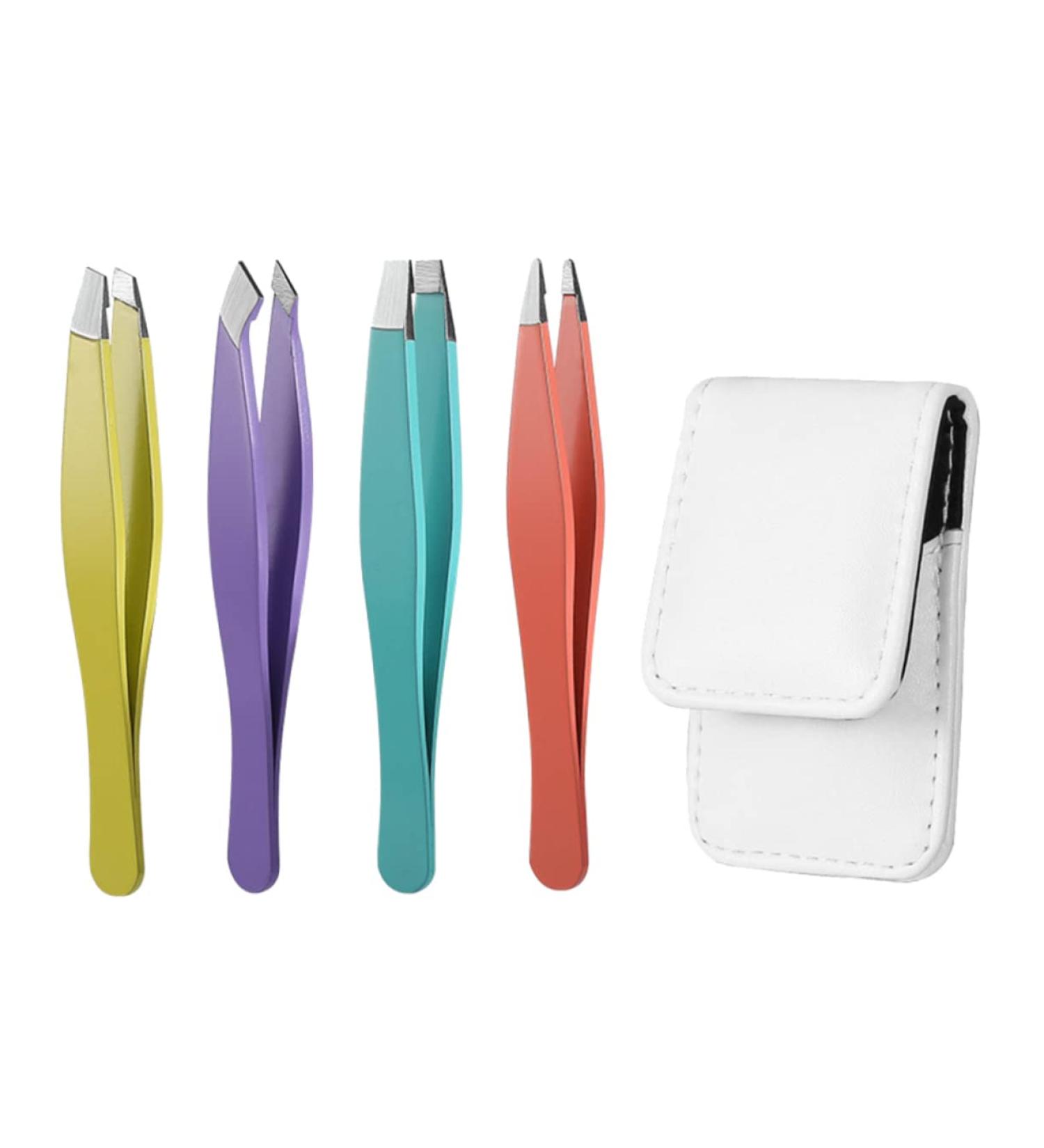 MAGICLULU 1 Set Eyebrow Tweezers Extension Tweezers Face Tools Grooming Tools Eyebrow Clamp Eyebrow Picker Facial Tools Tweezers for Eyebrow Flat Tip Cosmetic Stainless Steel 8.5x5.3cm Colorful - Buy Online on GoSupps.com