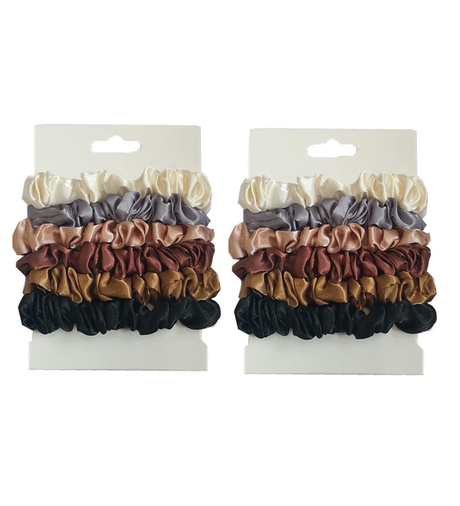 Premium Satin Silk Hair Ties - 12 Piece Set | Soft Elastic Scrunchies for Women & Girls - 6 Color Options - Buy Online on GoSupps.com