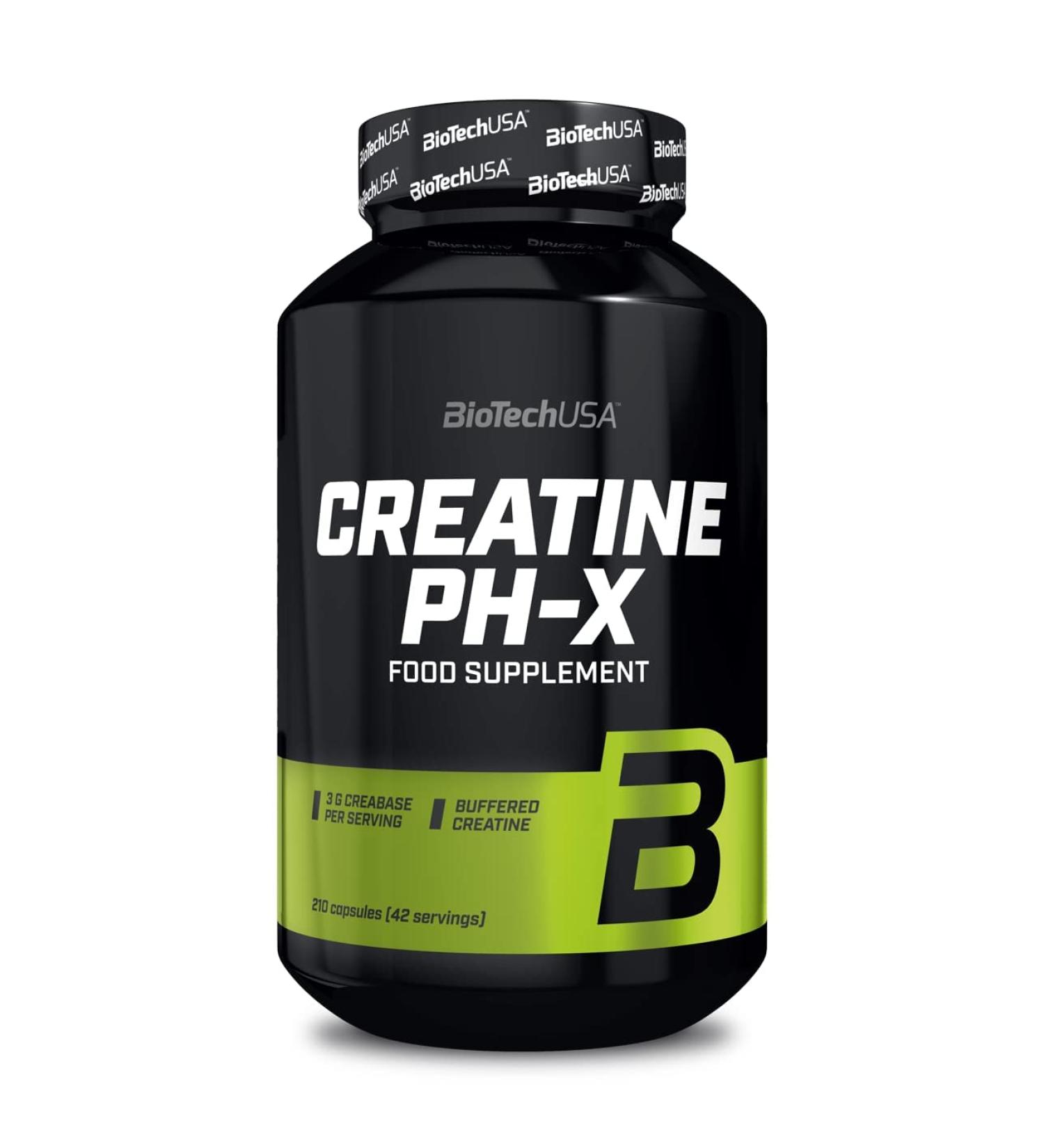 BioTechUSA Creatine Ph-X Capsules | Buffered Creatine | 3g CreaBASE | 210 Capsules - International Shipping Available - Buy Online on GoSupps.com