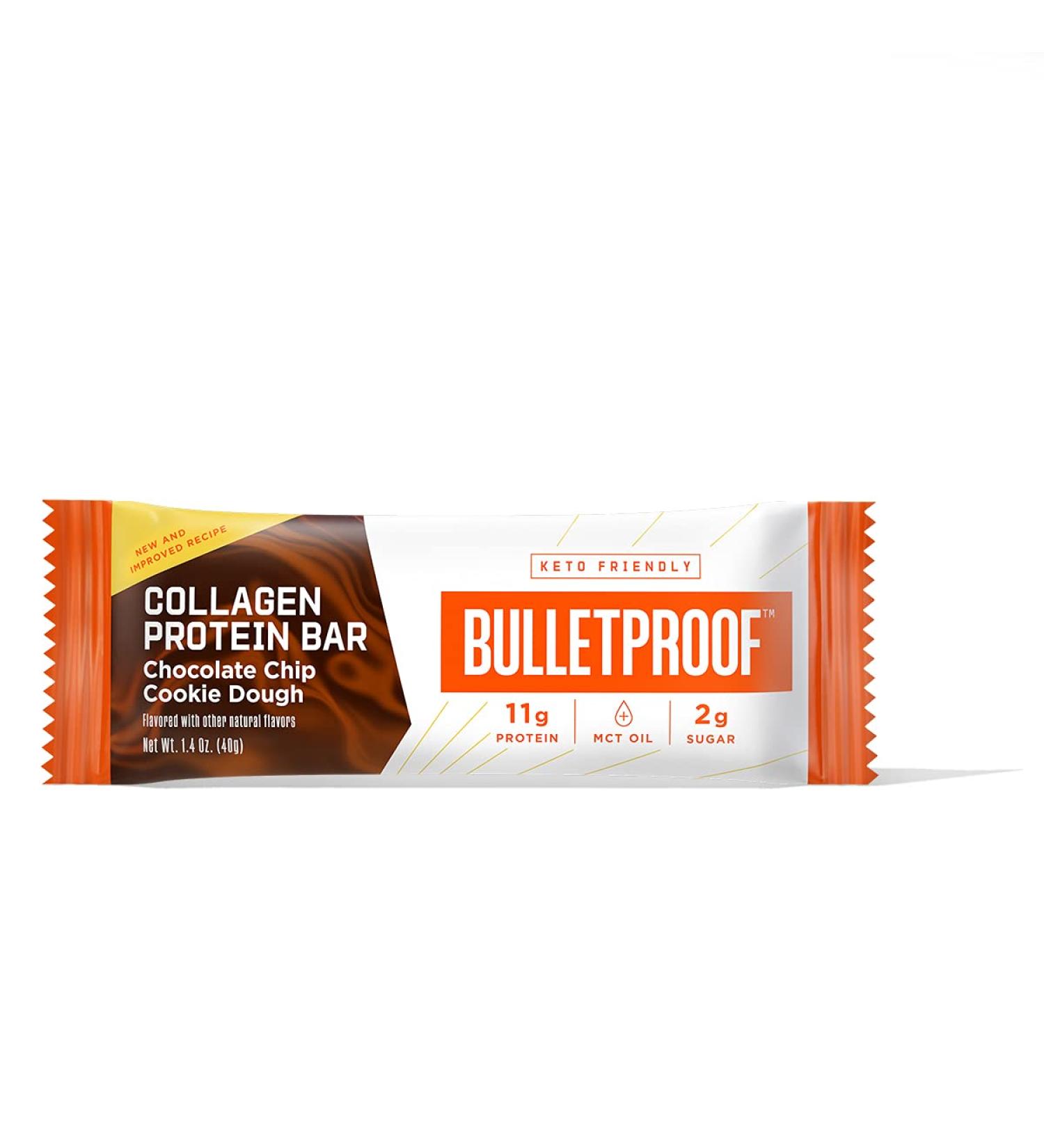 BULLETPROOF Choc Chip Cookie Dough Collagen Prtn Bar 1.58 OZ Chocolate Chip Cookie Dough 1 Count (Pack of 1) - Buy Online on GoSupps.com