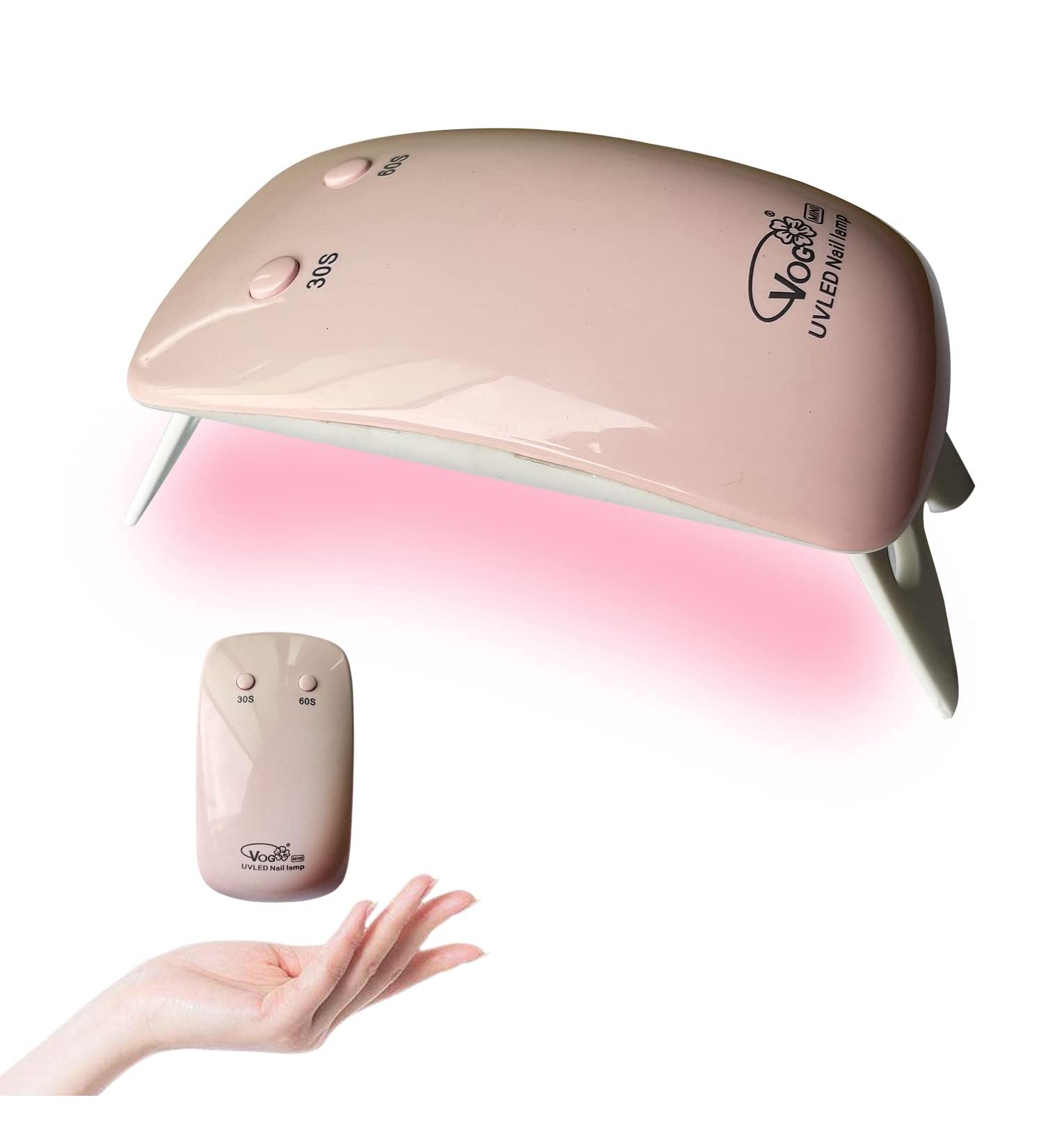 BIDUO Mini UV LED Nail Lamp - Portable USB Nail Dryer for All Gel Polish | Compact Size & Dual Timers (30s/60s) - Pink - Buy Online on GoSupps.com