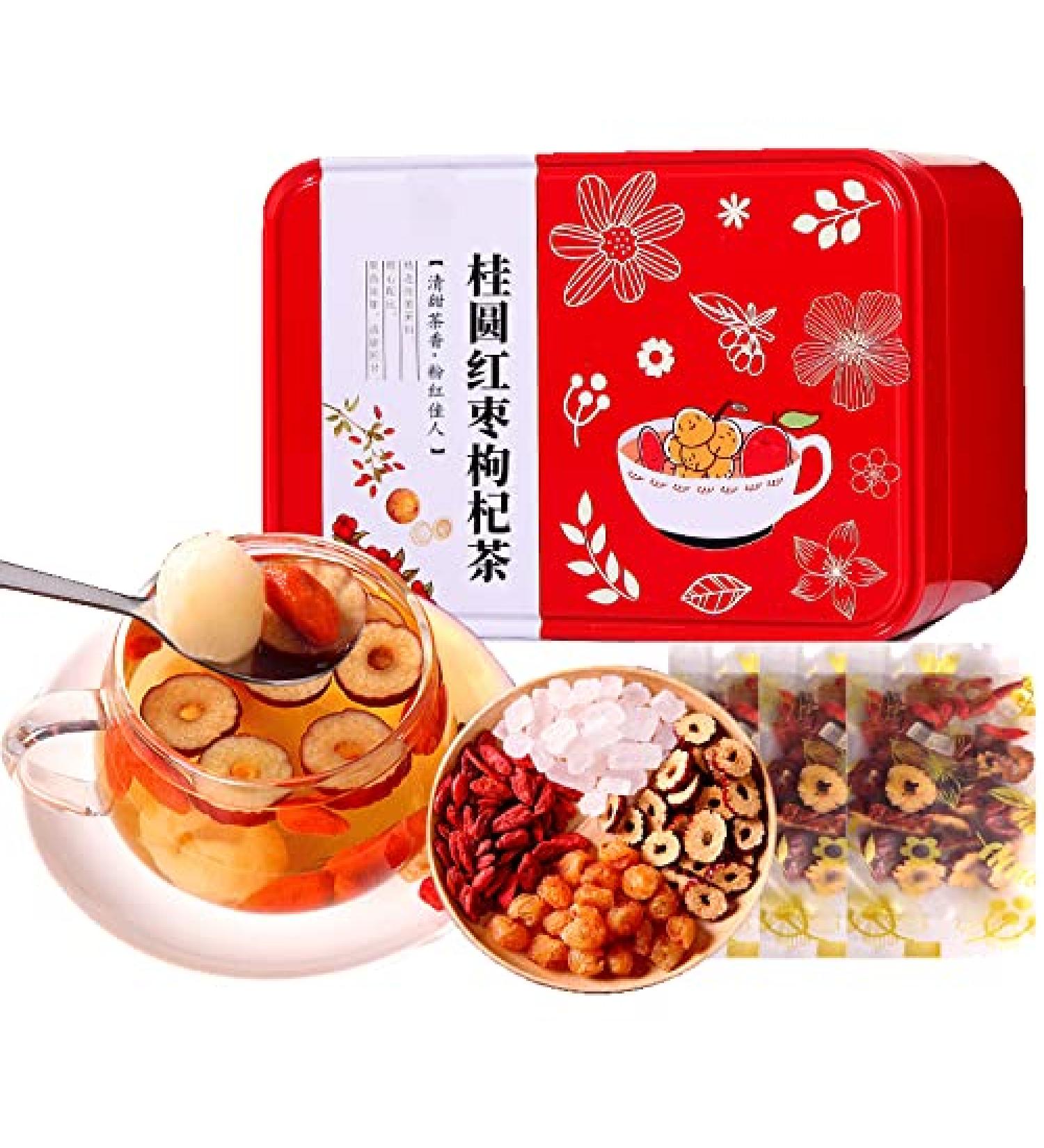 Guiyuan red jujube Lycium barbarum Tea 130g Combination of Flower and Tea Fruit Tea in Bags Women's Five Treasures Tea Drink 130g  - Buy Online on GoSupps.com