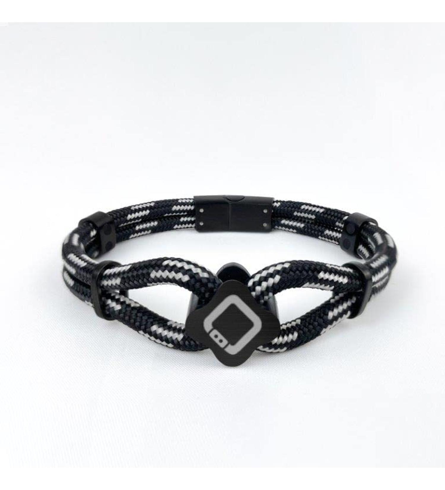 Trion: Z Icon Loop Stylish Magnetic Bracelet for Men & Women - 6 x 1000 Gauss Black/Silver XL - Buy Online on GoSupps.com