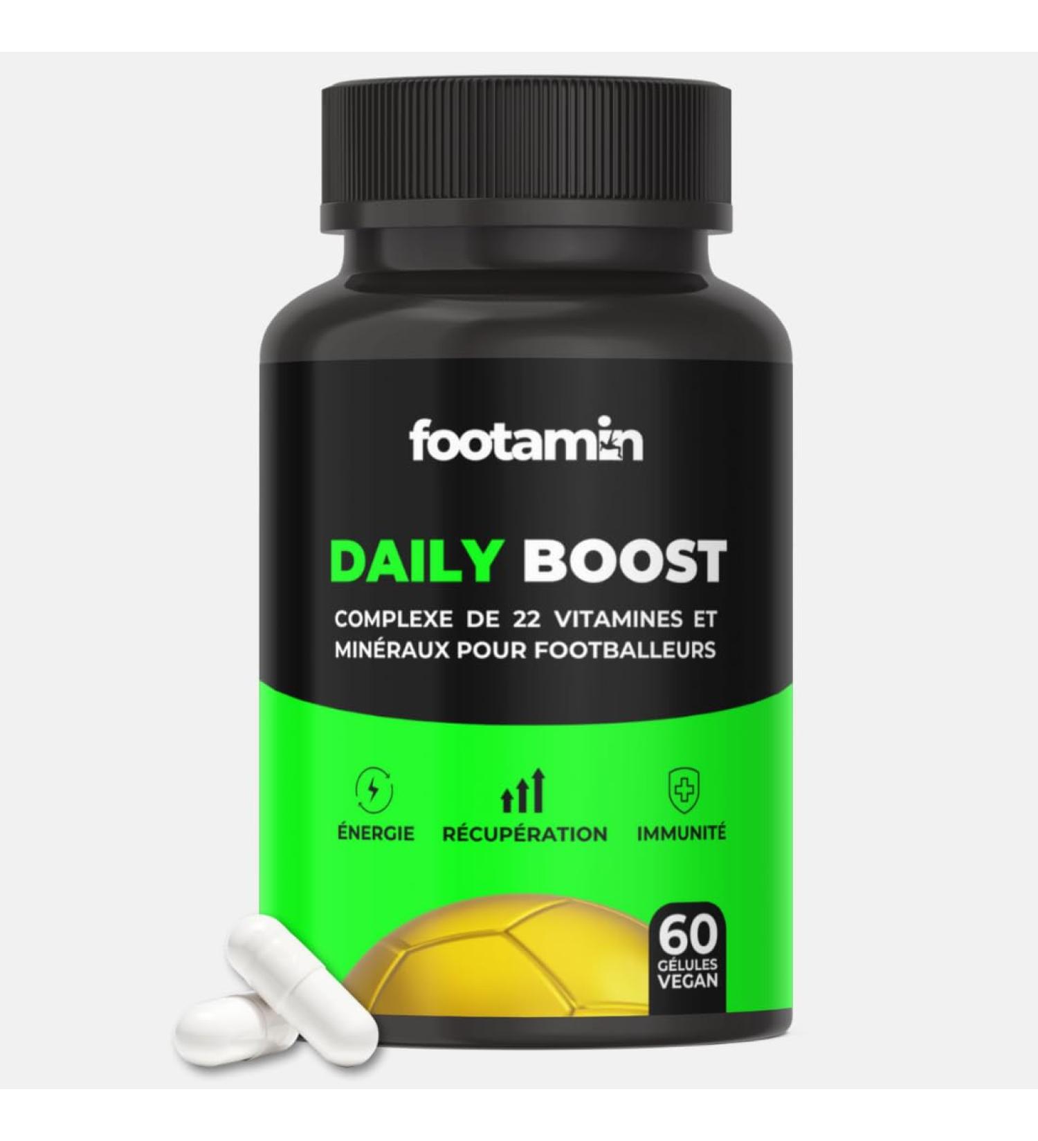  FOOTAMIN Multivitamins and Minerals Men Sport Football 100% RDA - Teens and Adults | 13 Vitamins and 9 Minerals | 60 Vegan Capsules | Boosts Energy & Immunity | Promotes Performance - Buy Online on GoSupps.com
