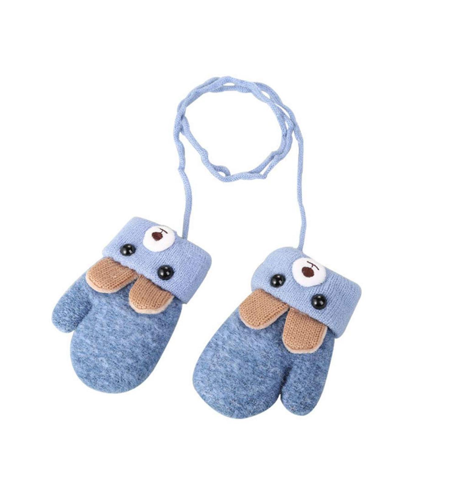 AIDIER Baby Winter Mittens | Knitted Gloves with Fleece Lining | Blue | 0-3 Years - Buy Online on GoSupps.com