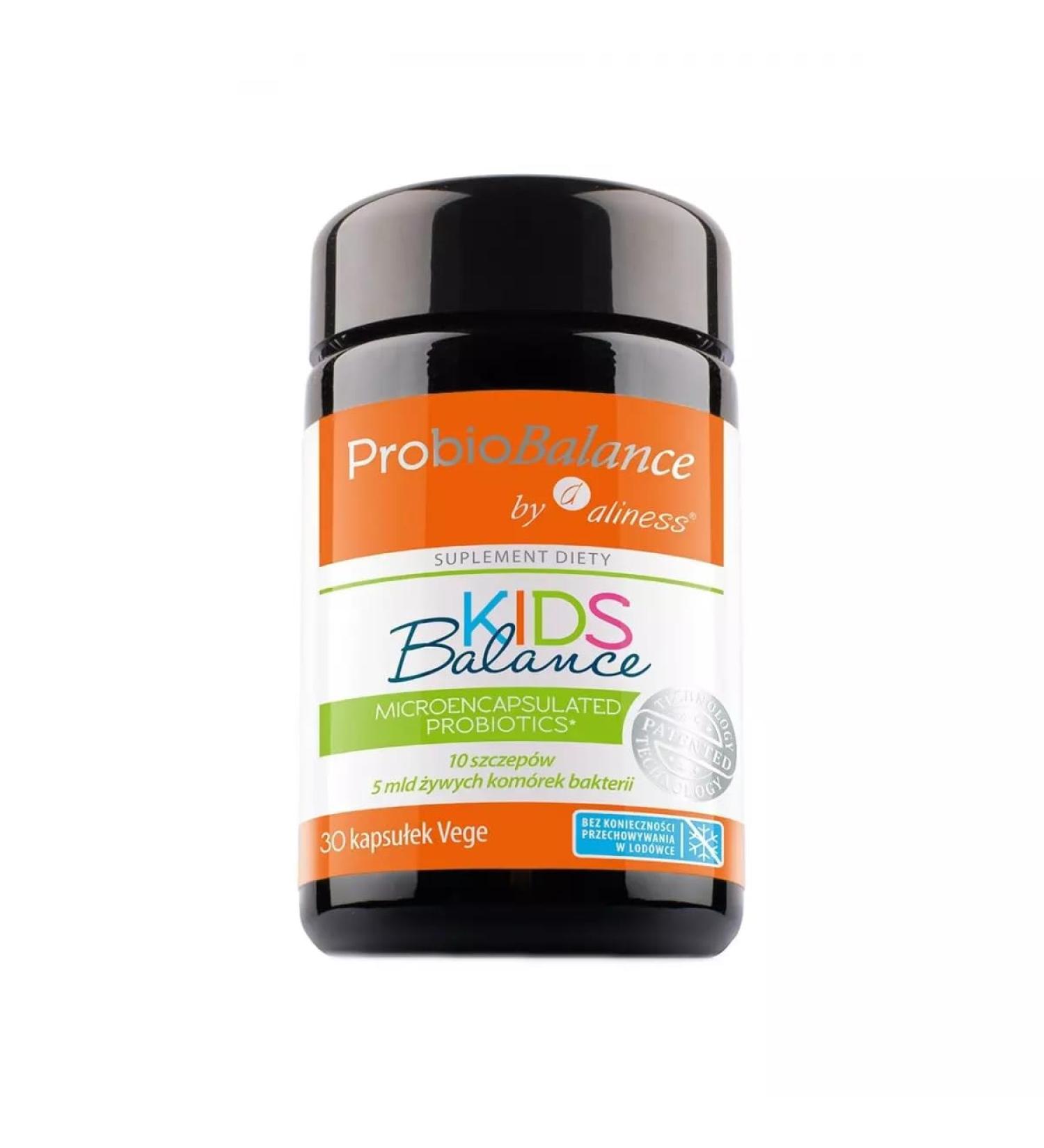 ProbioBalance Kids Probiotic - 10 Strains 5 Billion CFU 30 Capsules | Aliness - Optimize Gut Health for Children - Buy Online on GoSupps.com