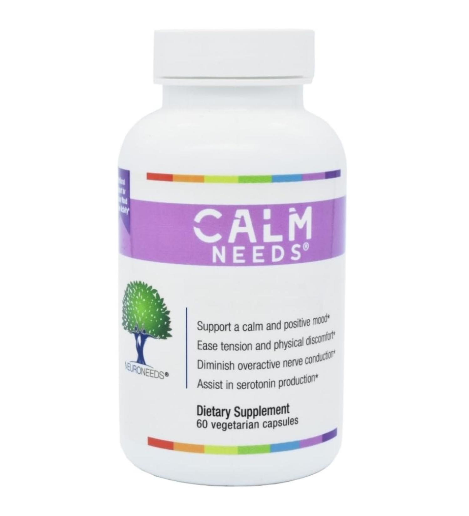 CalmNeeds Promote Calm and Positive Mood - Formula Contains Vitamins B6 magnesium L-theanine 5-HTP and GABA 60 Veggie Capsules