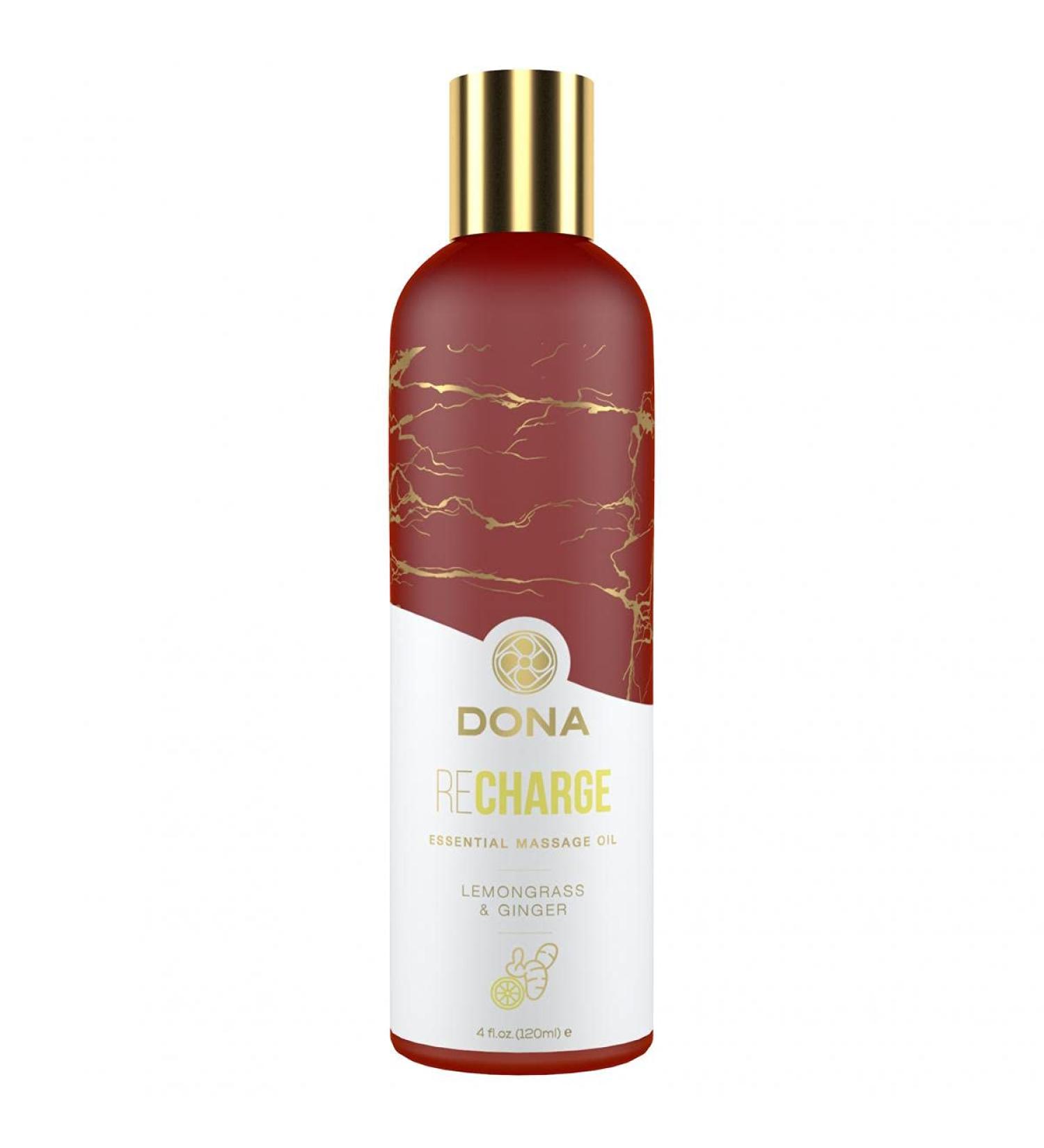 Dona Essential Massage Oil Recharge Lemongrass & Ginger 120 g