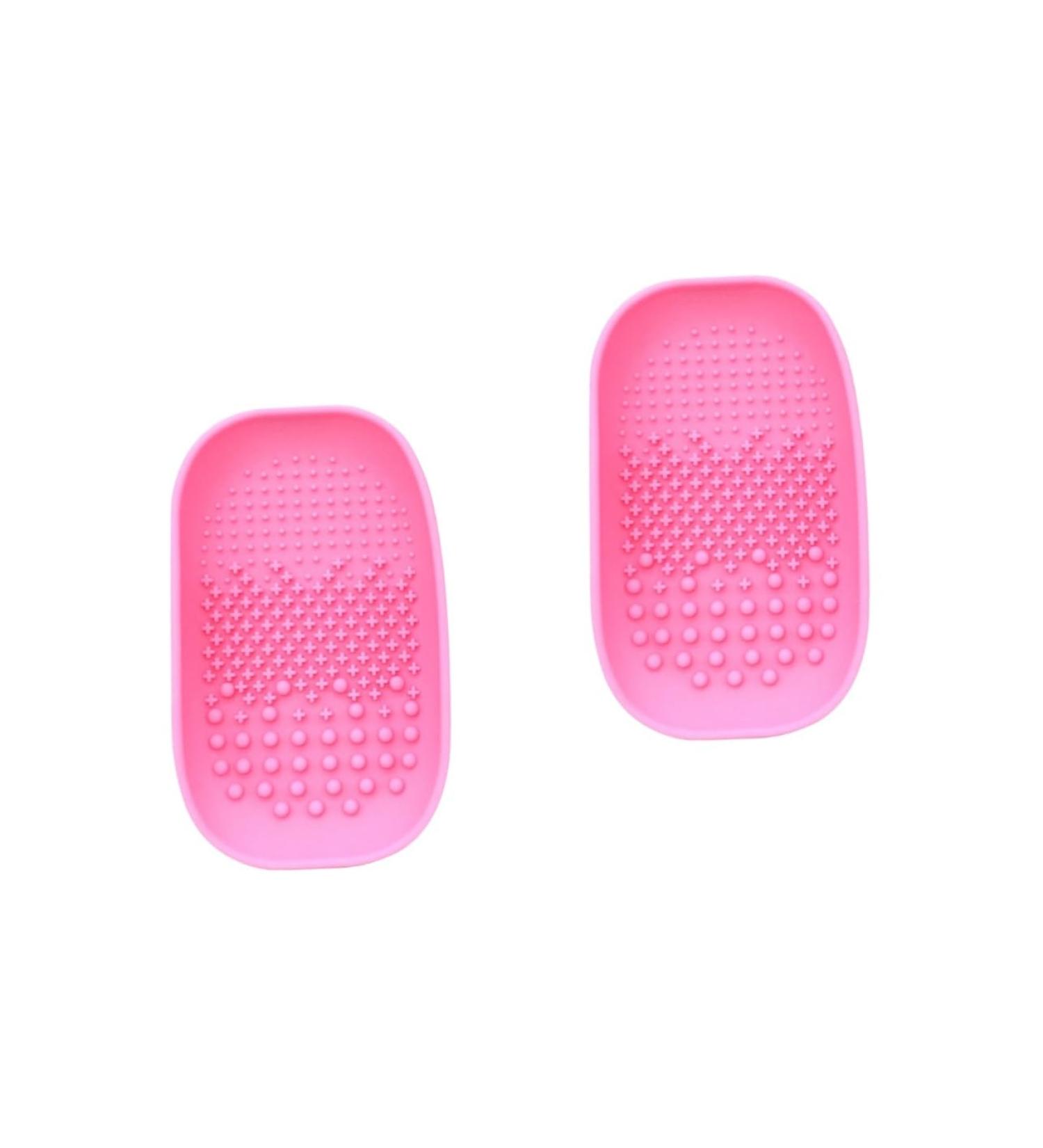 FRCOLOR 2 pcs Portable Makeup Brush Cleaner Bowl & Silicone Cleaning Mat - Pink Makeup Cleaning Tools - Buy Online on GoSupps.com