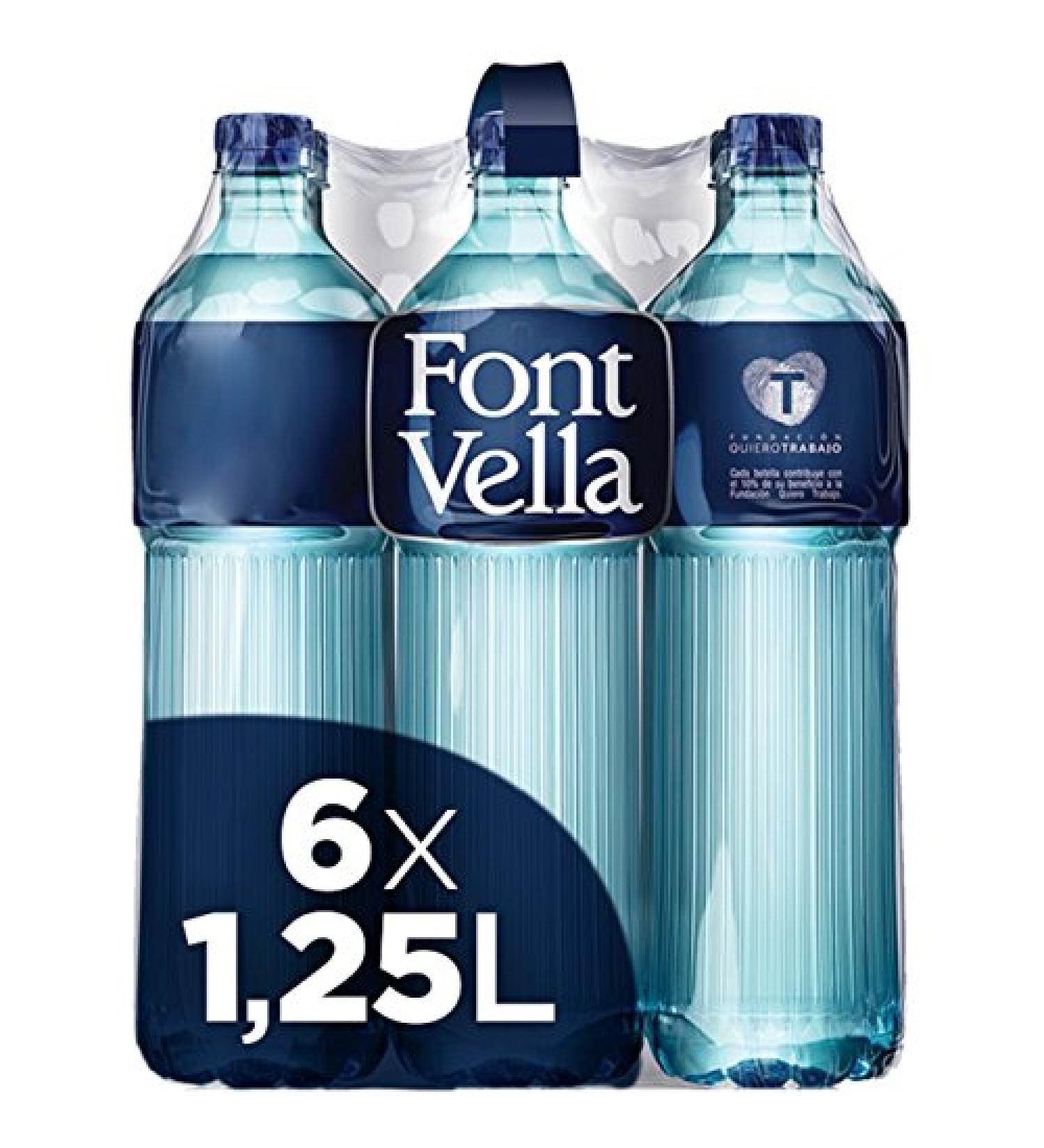 Font Vella Premium Natural Mineral Water - Pack of 6 x 1.25 l