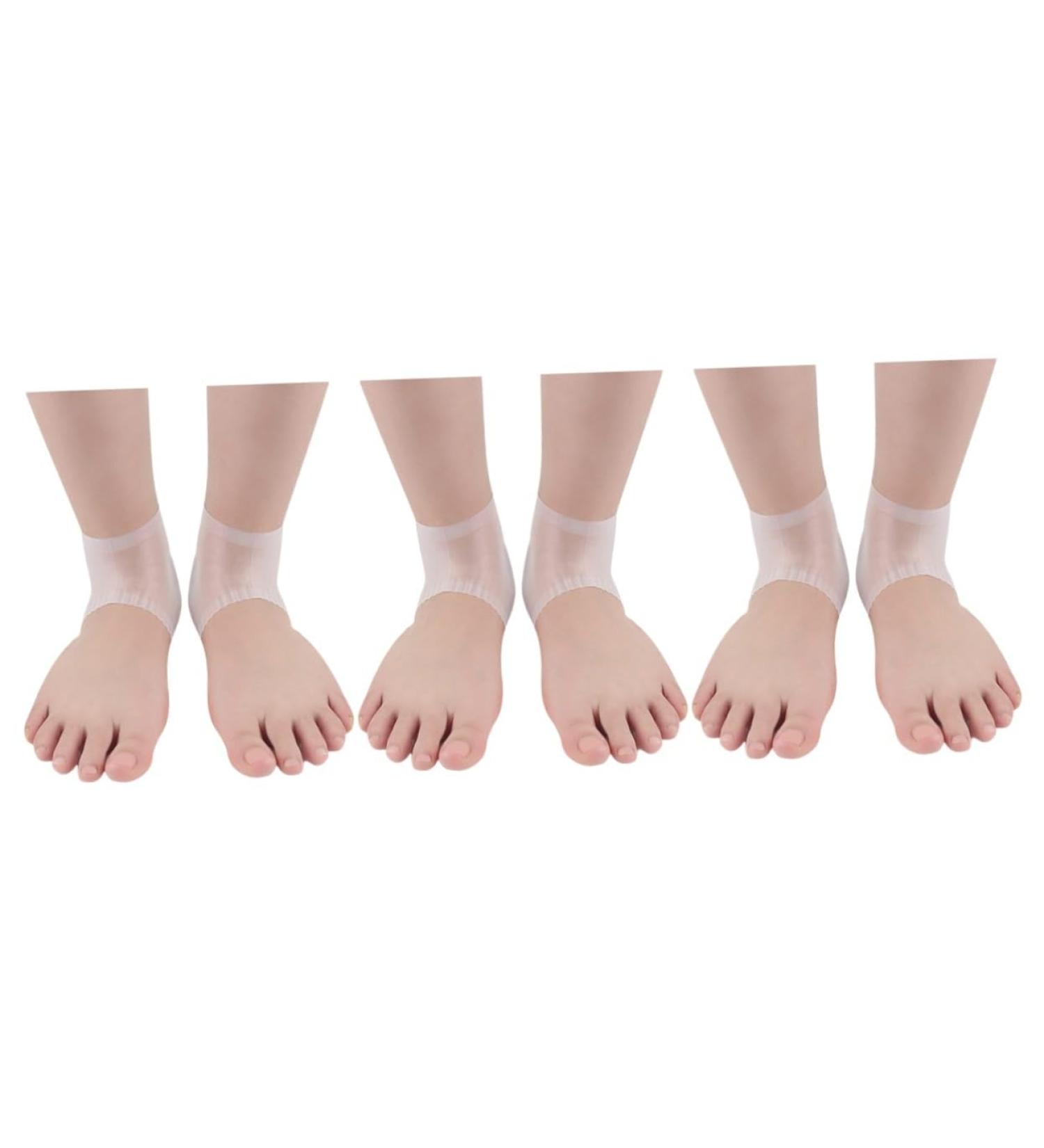 minkissy 3 Pairs Shoe Inserts Heel Soreness Relief Cushion Sleeves Pedicure Heel Crack Silica Protective Men and Women Soft - Buy Online on GoSupps.com