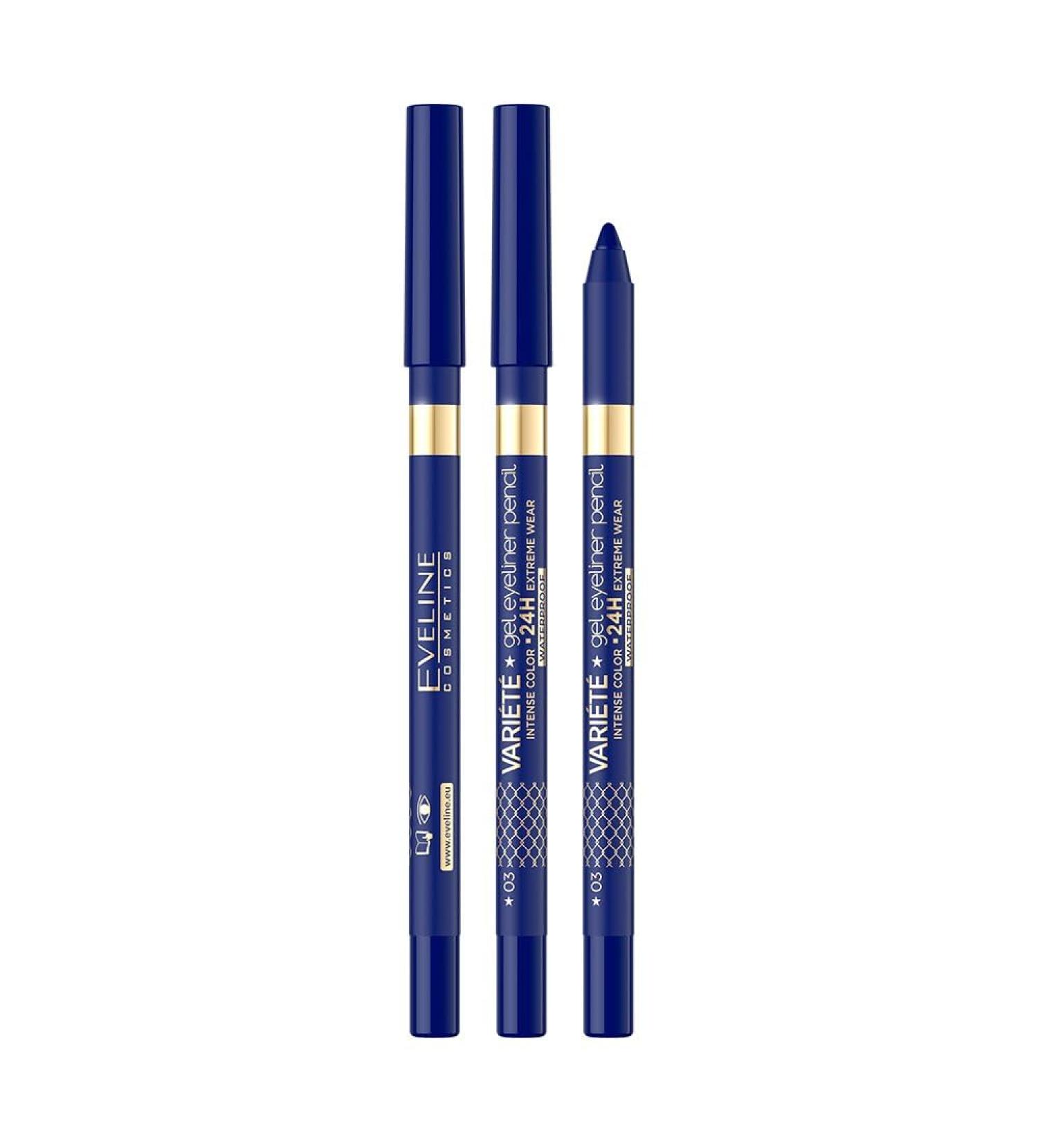 Eveline Cosmetics Variety Gel Eyeliner Pencil No. 03 - Long-Lasting Waterproof Formula for Precision and Versatility in 6 Vibrant Colors - Buy Online on GoSupps.com