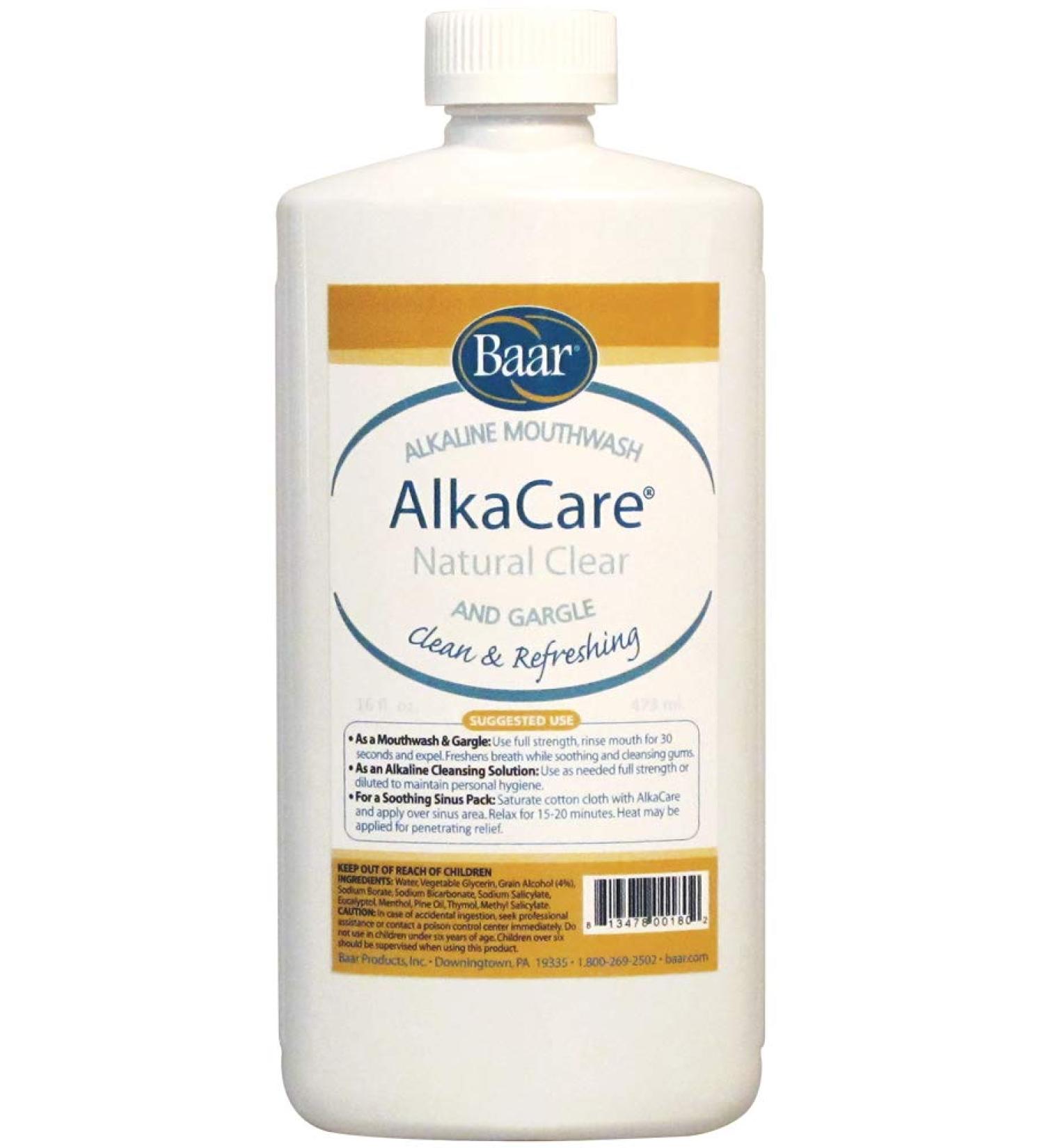AlkaCare Natural Clear Mouthwash & Gargle 16OZ - Gentle Oral Care for Fresh Breath | Buy Internationally - Buy Online on GoSupps.com