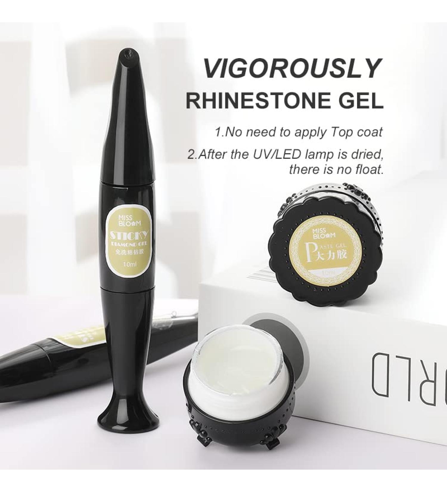 Rhinestones Gel and Glue Pen Set for Nail Art | Adhesive Kit for Acrylic Nails Design - Buy Online on GoSupps.com