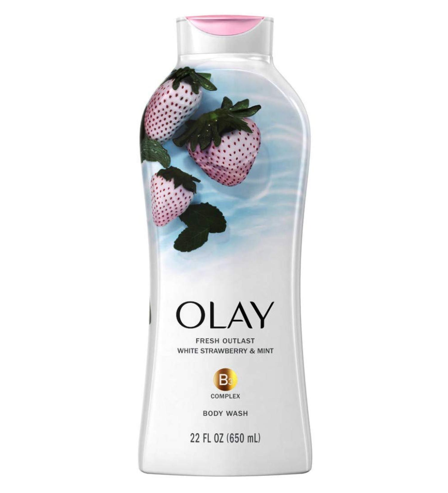 Buy Olay Fresh Outlast Body Wash - Cooling White Strawberry & Mint 22 fl oz | Refreshing Clean & Moisturizing Skin - Buy Online on GoSupps.com