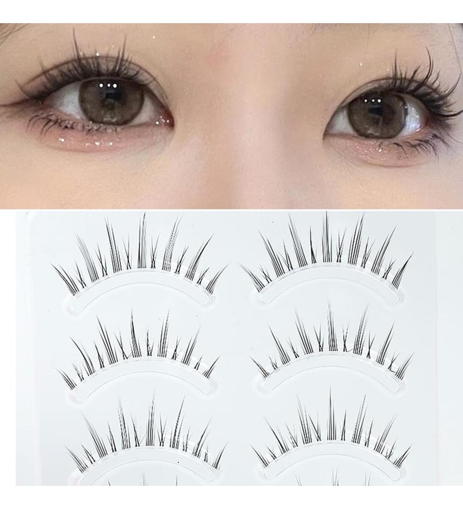 Buy Natural Look Fake Eyelashes - 5 Pairs Daily Strip Cross Lashes for Wedding & Everyday Makeup | Invisible Thin Band (6-12mm - Buy Online on GoSupps.com