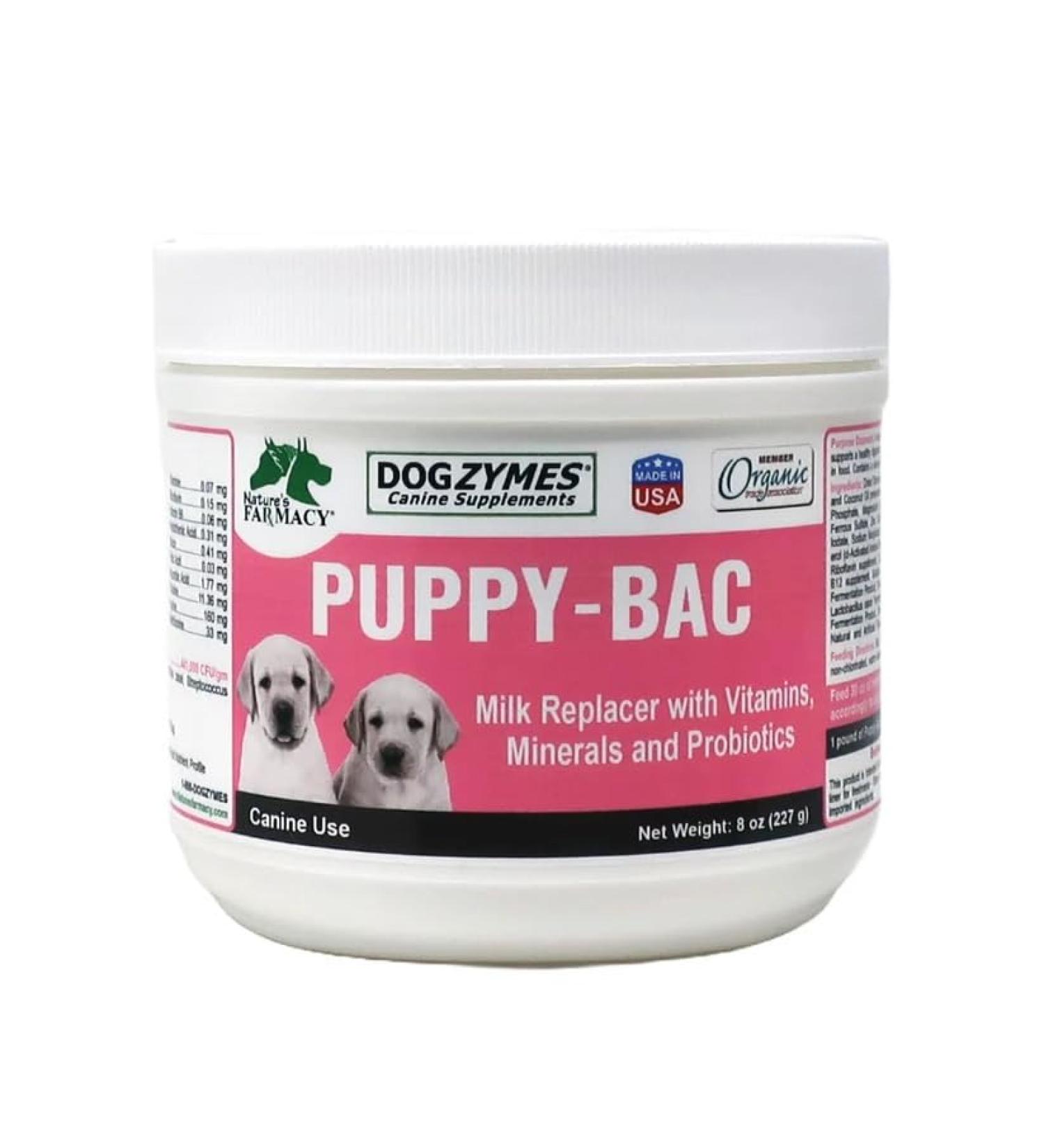 Dogzymes Puppy-Bac Milk Replacer Nutritional Supplement 8 oz