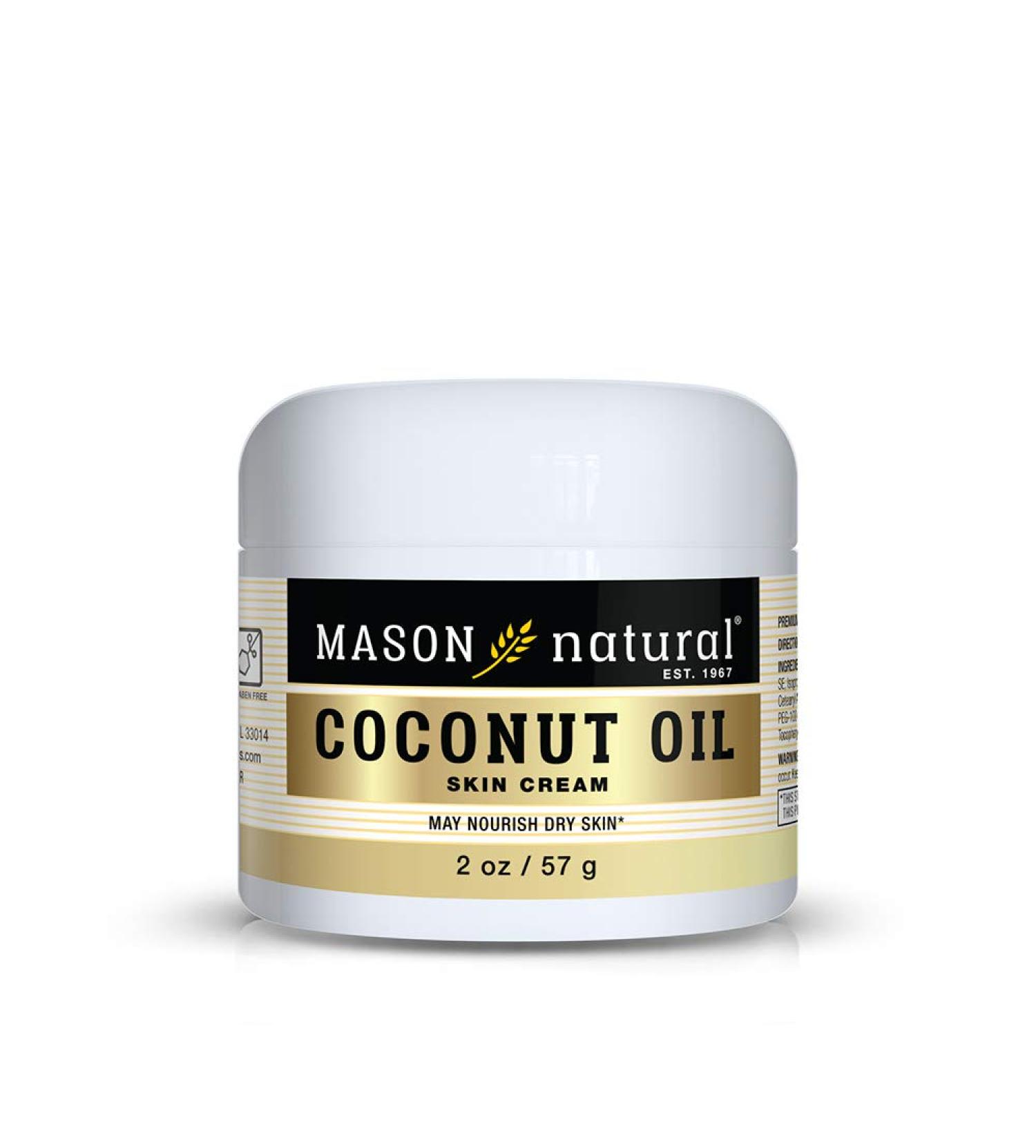 Mason Natural Coconut Oil Beauty Cream 2 oz - Hydrating Moisturizer for Skin & Hair - Buy Online on GoSupps.com