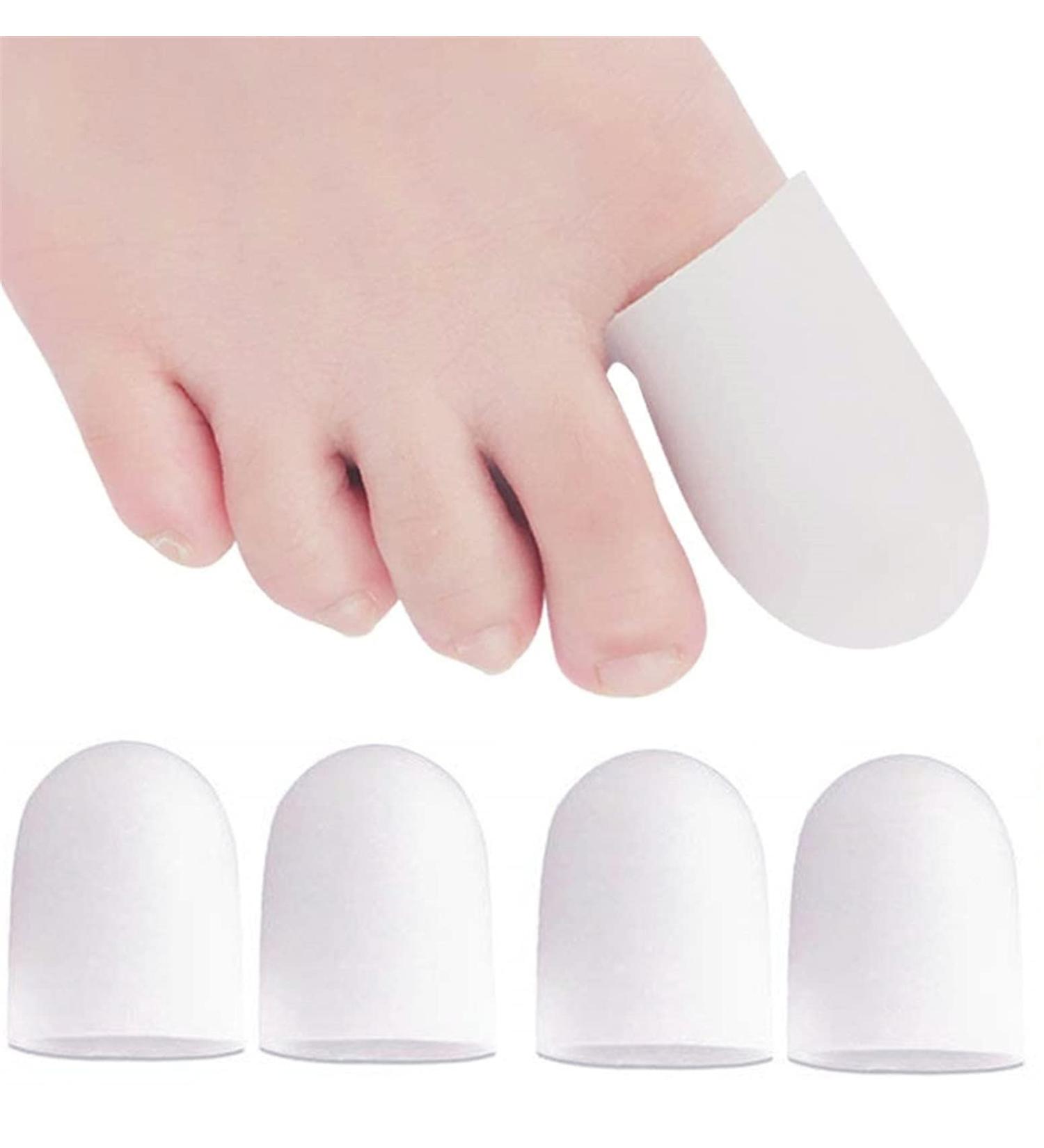 4 Pieces Gel Toe Caps - Silicone Toe Protectors for Blisters Calluses & Pain Relief - Cushioning & Separation for Comfort - Buy Online on GoSupps.com