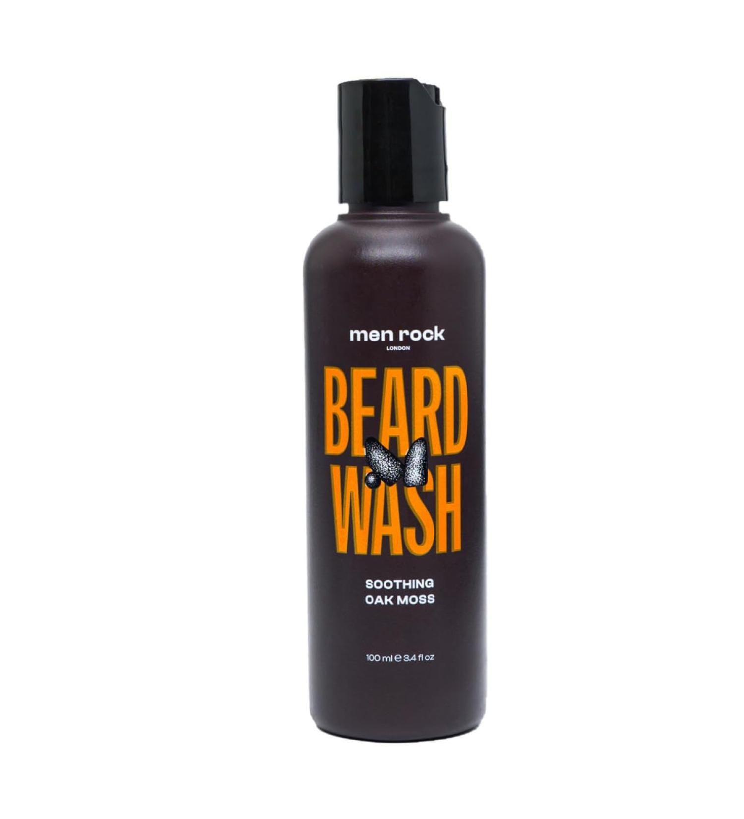 Men Rock Soothing Beard Shampoo 100ml - Soft Moisturising Formula Relieves Itching & Dandruff Oakmoss Fragrance International Shipping Available - Buy Online on GoSupps.com