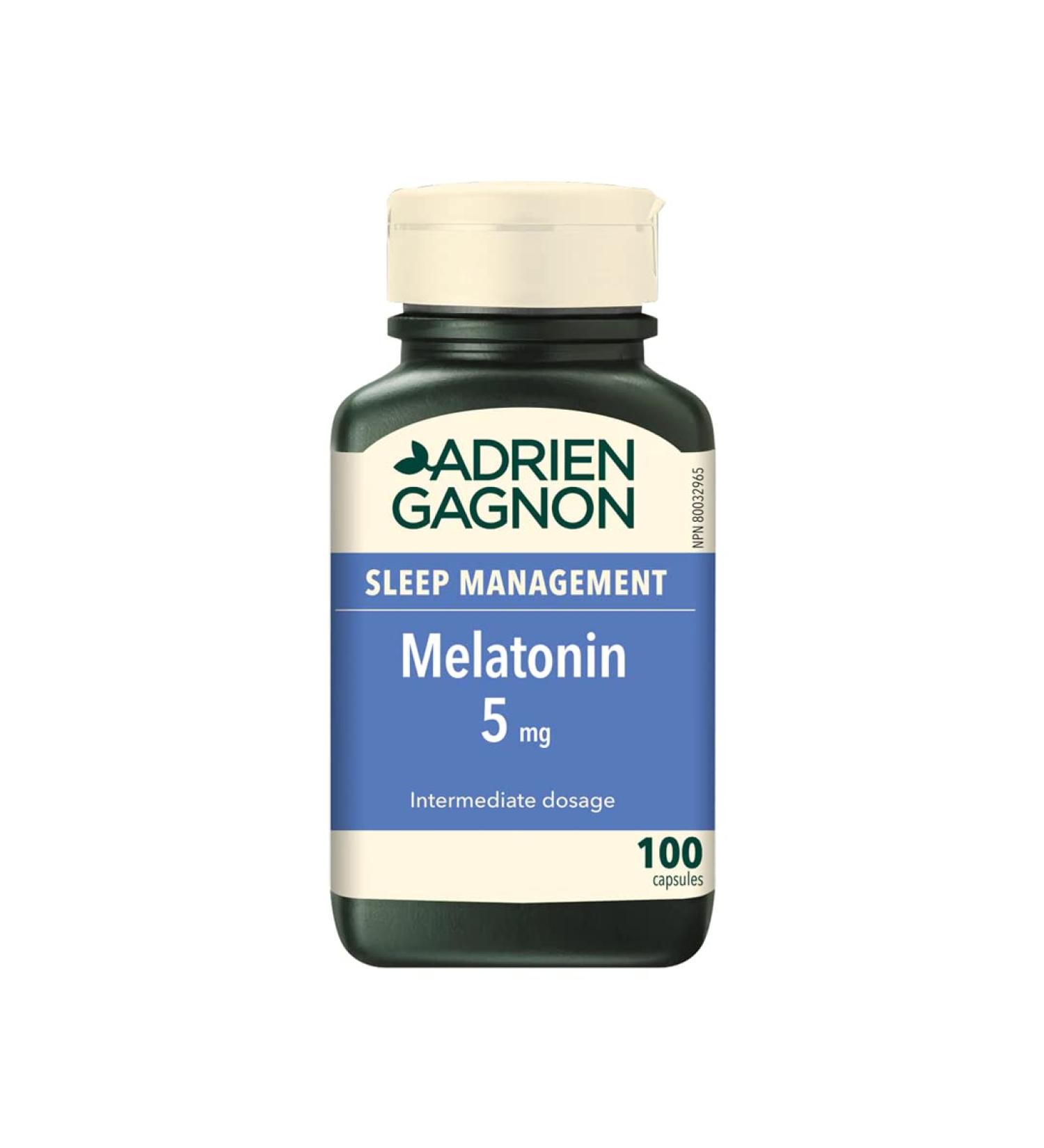 Adrien Gagnon - Melatonin 5 mg for Faster and Deeper Sleep 100 Capsules - Buy Online on GoSupps.com