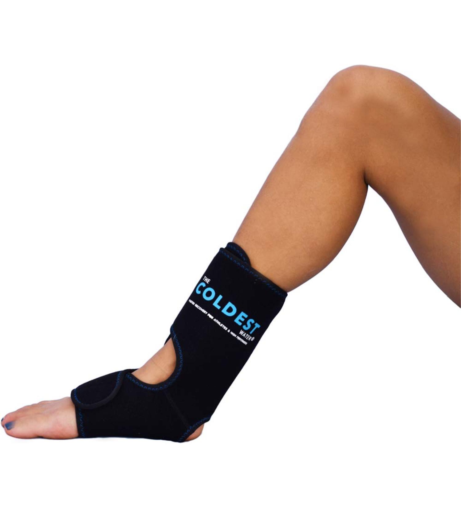 Coldest Foot Ankle Achilles Pain Relief Ice Wrap with 2 Cold Gel Packs - Ideal for Achilles Tendon Injuries, Plantar Fasciitis, and Bursitis - Cold Therapy for Sore Feet - Black (XS-XL) - Buy Online on GoSupps.com