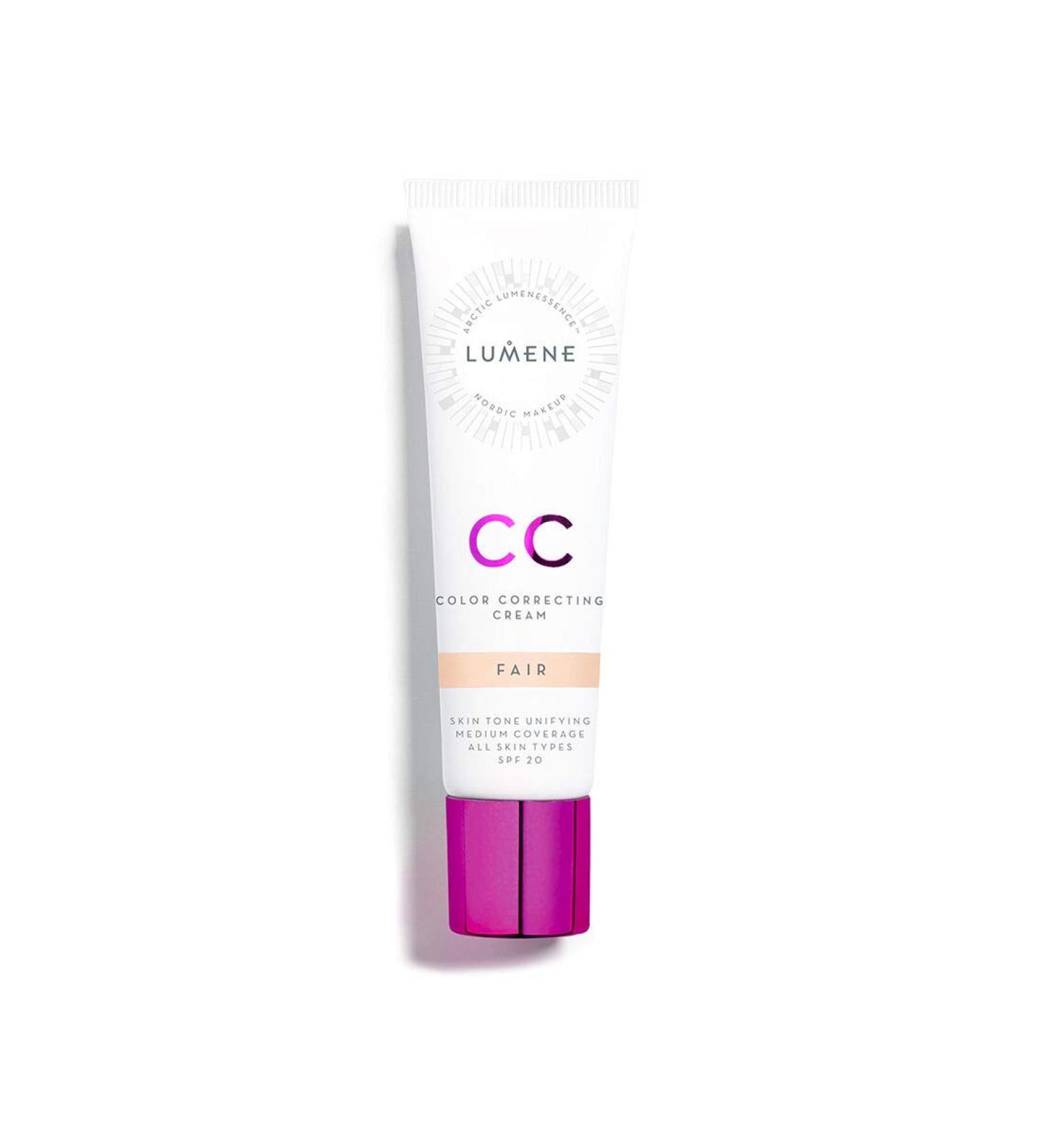Lumene CC Color Correcting Cream infused with Pure Arctic Spring Water - 6 in 1 Medium Coverage for all Skin Types SPF 20-30 ml / 1.0 Fl.Oz. (Fair)