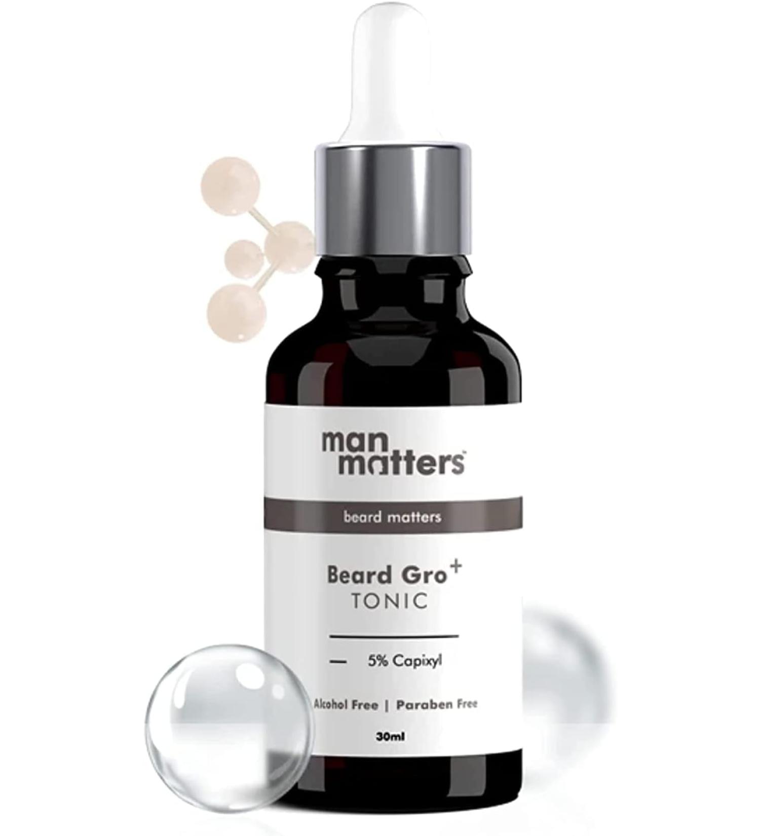 BeardGro+ Advanced Beard Tonic for Men 30ml | Nourishes Beard Follicles & Thickens Beard Fast Absorption | 5% Capixyl | Water Based Non Sticky | Alcohol & Paraben Free - Buy Online on GoSupps.com