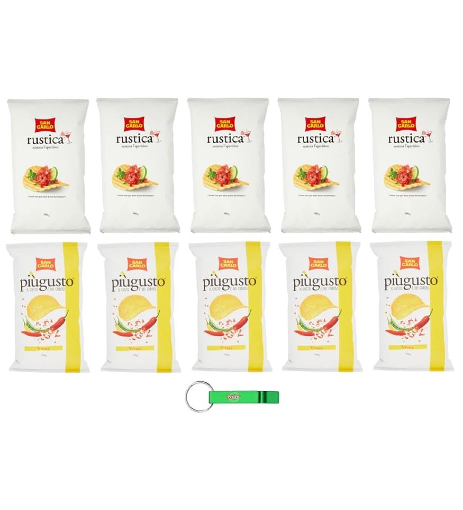 Lot de 10 paquets de test San Carlo Patatine poivrons 5 x 150 g Rustica 5 x 300 g sachets de chips de pommes de terre porte-cl s Beni Culinari - Buy Online on GoSupps.com