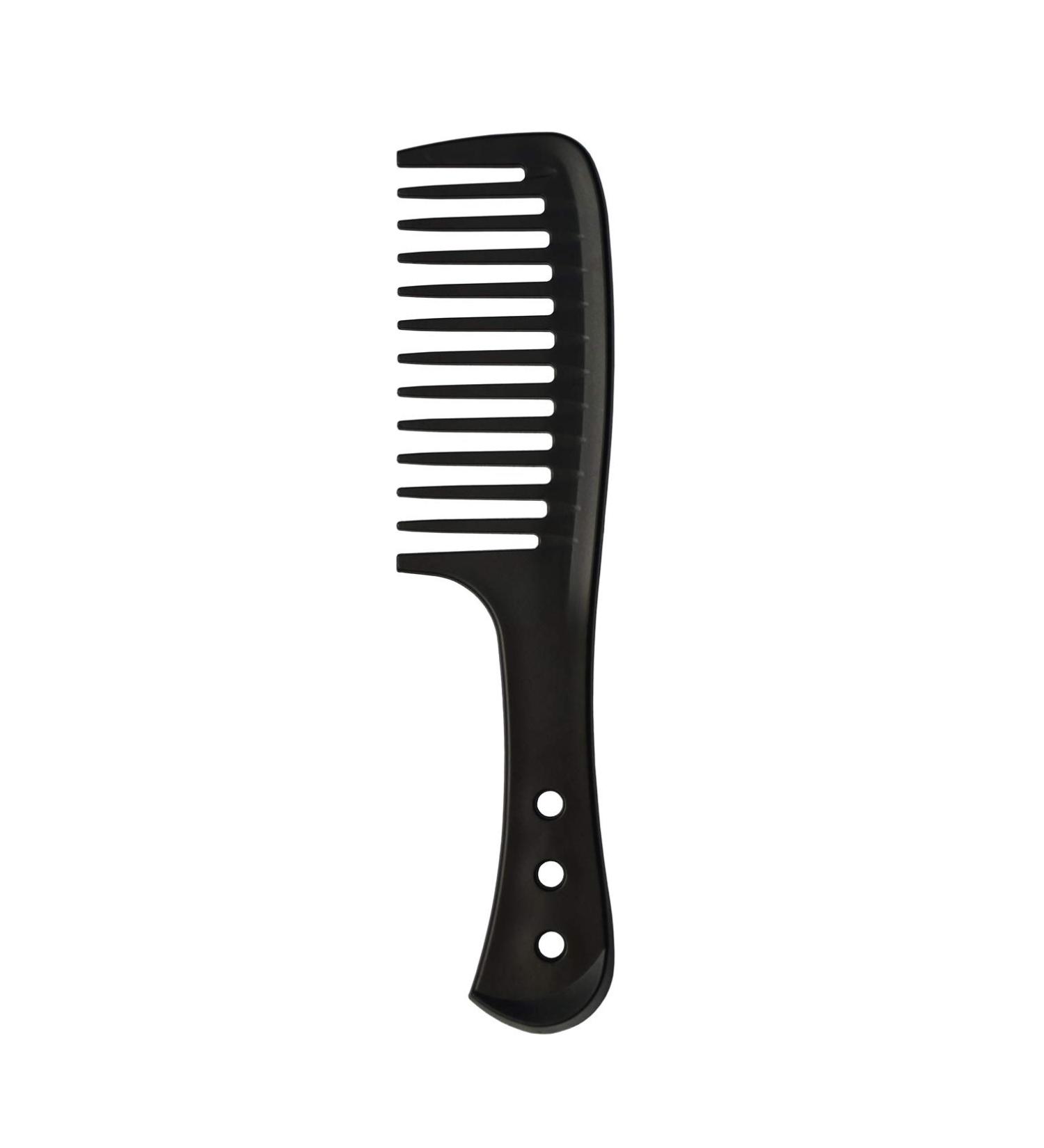Wide Tooth Comb - Detangling Hair Brush with Heat Resistant Anti-static Design for Long, Wet, or Curly Hair - Handgrip Paddle Comb in Black - Buy Online on GoSupps.com
