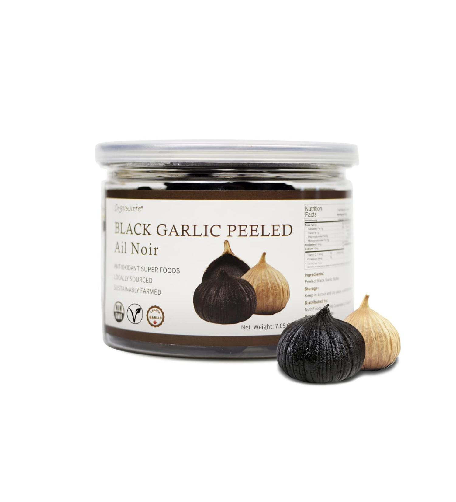 Organic Black Garlic Cloves 7.05 Oz - 90-Day Fermented, High Antioxidants - Ready-to-Eat, Non-GMO - Buy Online on GoSupps.com