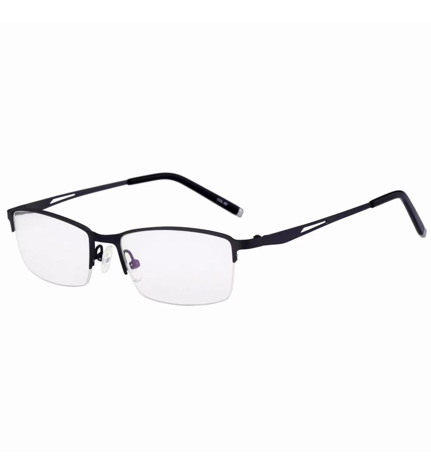 Metal Half Rim Anti-Blu-Ray Computer Reading Glasses +0.75 Strengths Black Frame Readers Eyewear