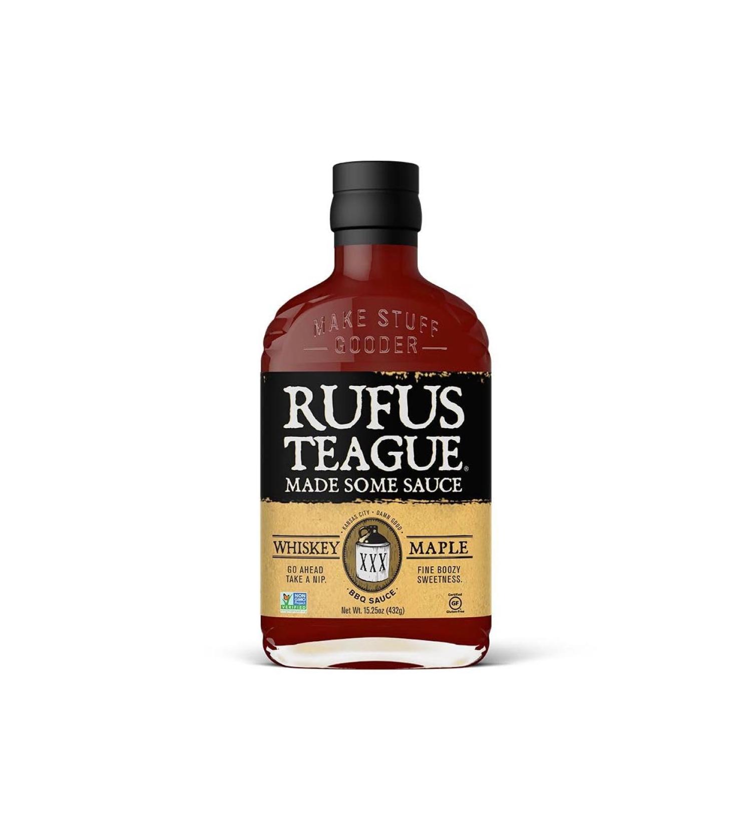Rufus Teague Sauce BBQ Whiskey Maple 432g Sauce barbecue sucr e-fum e au sirop d rable & whiskey Pour ribs burgers & BBQ Cadeau homme gourmet - Buy Online on GoSupps.com