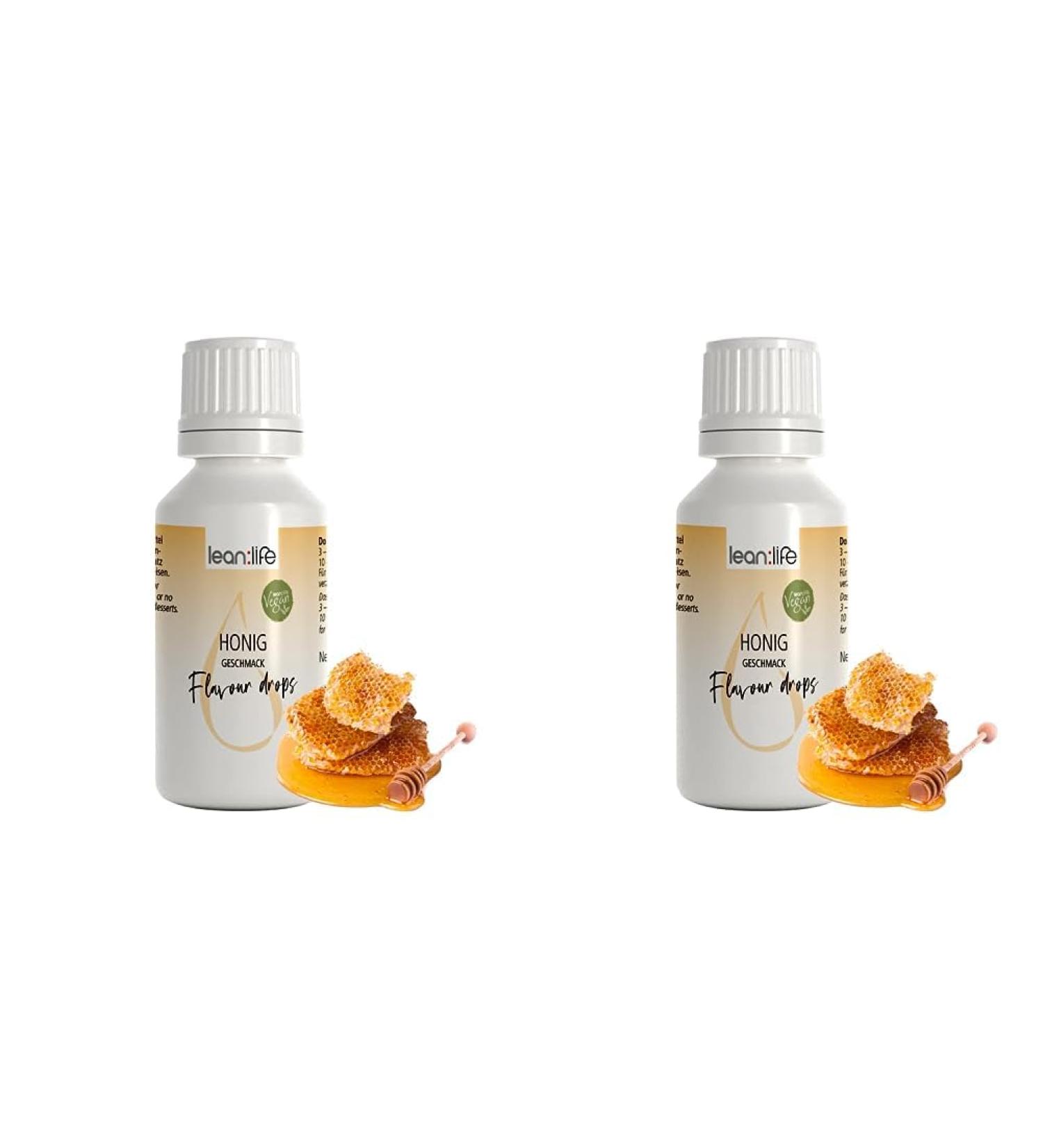 Lean Life Flavor Drops - Vegan Sugar-Free Gluten-Free Honey Aroma - Calorie-Free - Made in Germany - 30ml (Pack of 2) - Buy Online on GoSupps.com
