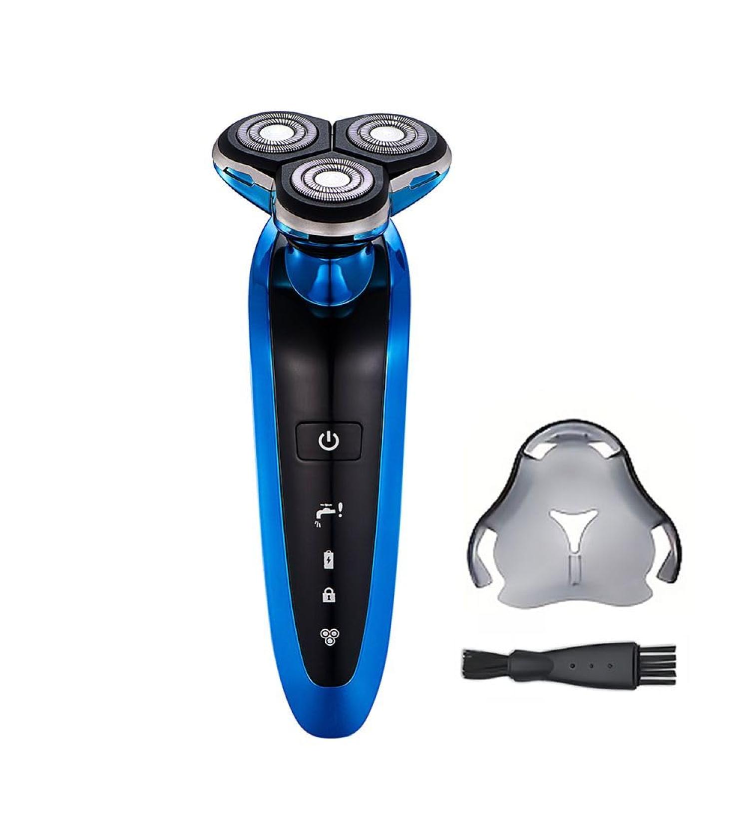 Roziapro Electric Razor for Men - Cordless Rechargeable Wet & Dry Shaving IPX6 Waterproof 3D Floating Head - Ideal Gift in Blue - Buy Online on GoSupps.com