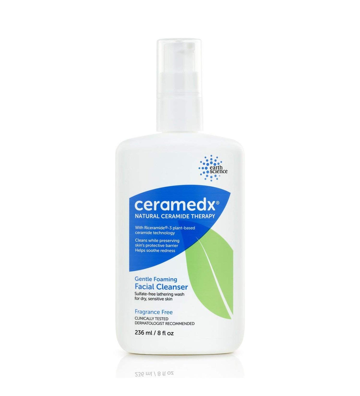 Ceramedx Gentle Foaming Facial Cleanser - Natural Ceramide Cleanser for Dry, Sensitive Skin - 8 fl oz - Cruelty-Free, Vegan, Fragrance-Free - Buy Online on GoSupps.com
